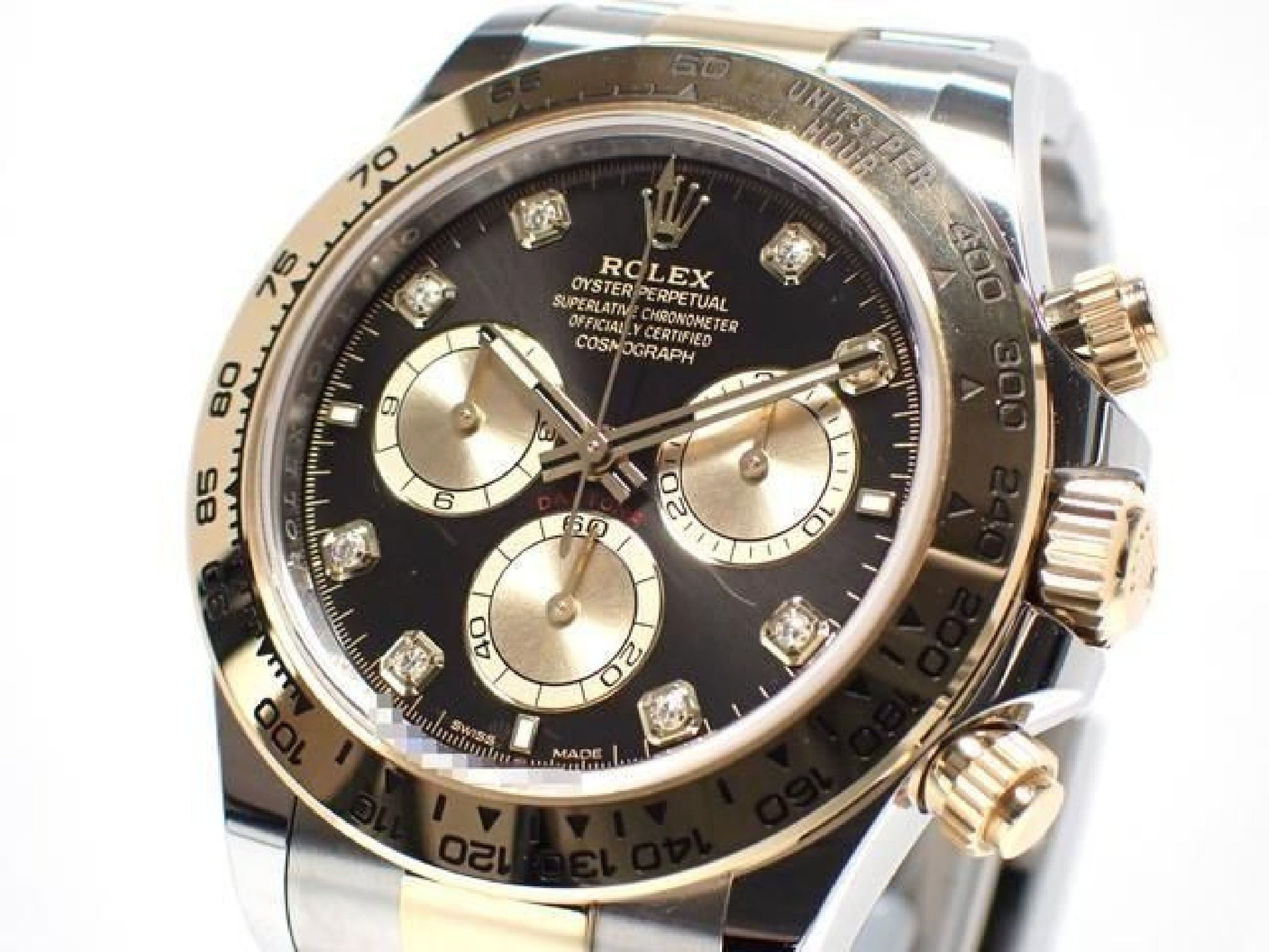 ROLEX Daytona SS x18KYG kombination sort skive 8P diamant 126503G '24 Herre 191676992 hannari-shop