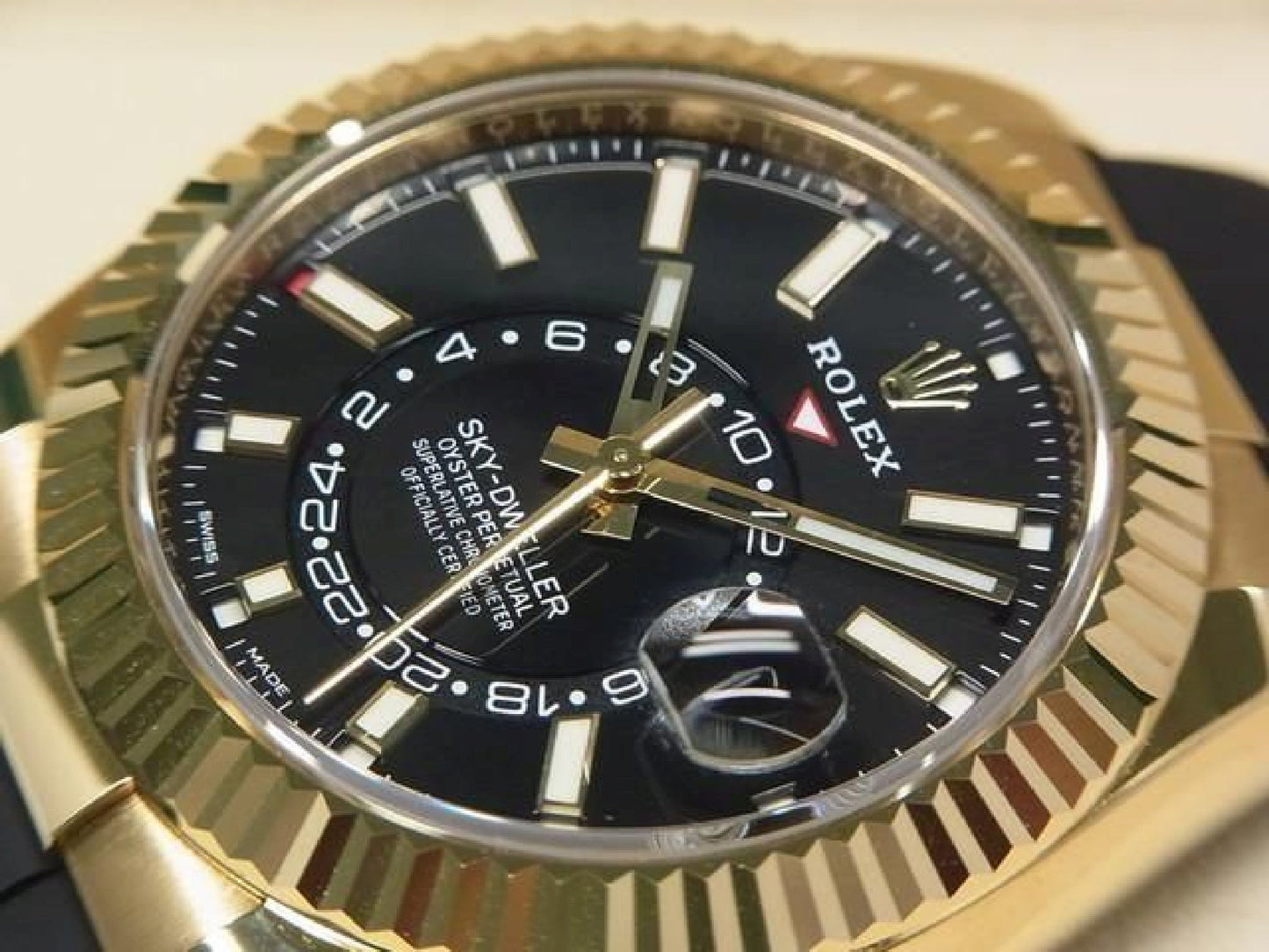 ROLEX Sky-Dweller 18KYG cadran noir 326238 Homme 191758815 hannari-shop