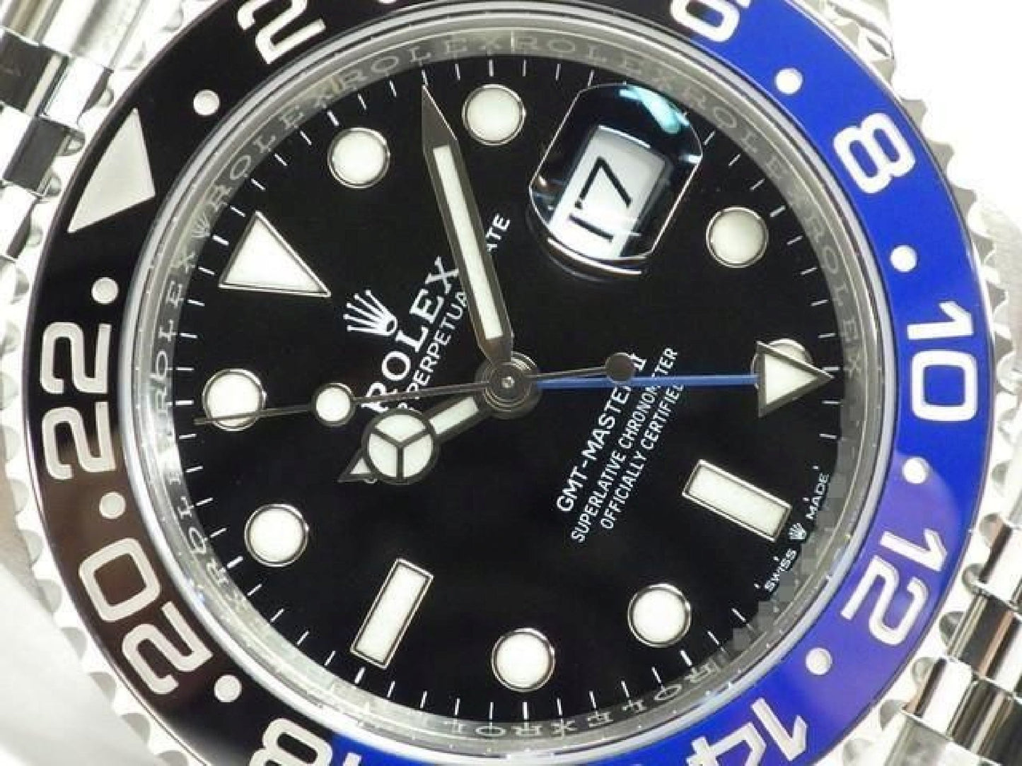 ROLEX GMT MasterII blauwe zwarte lunette Ref.126710BLNR Jubilee armband Heren 191797715 hannari-shop
