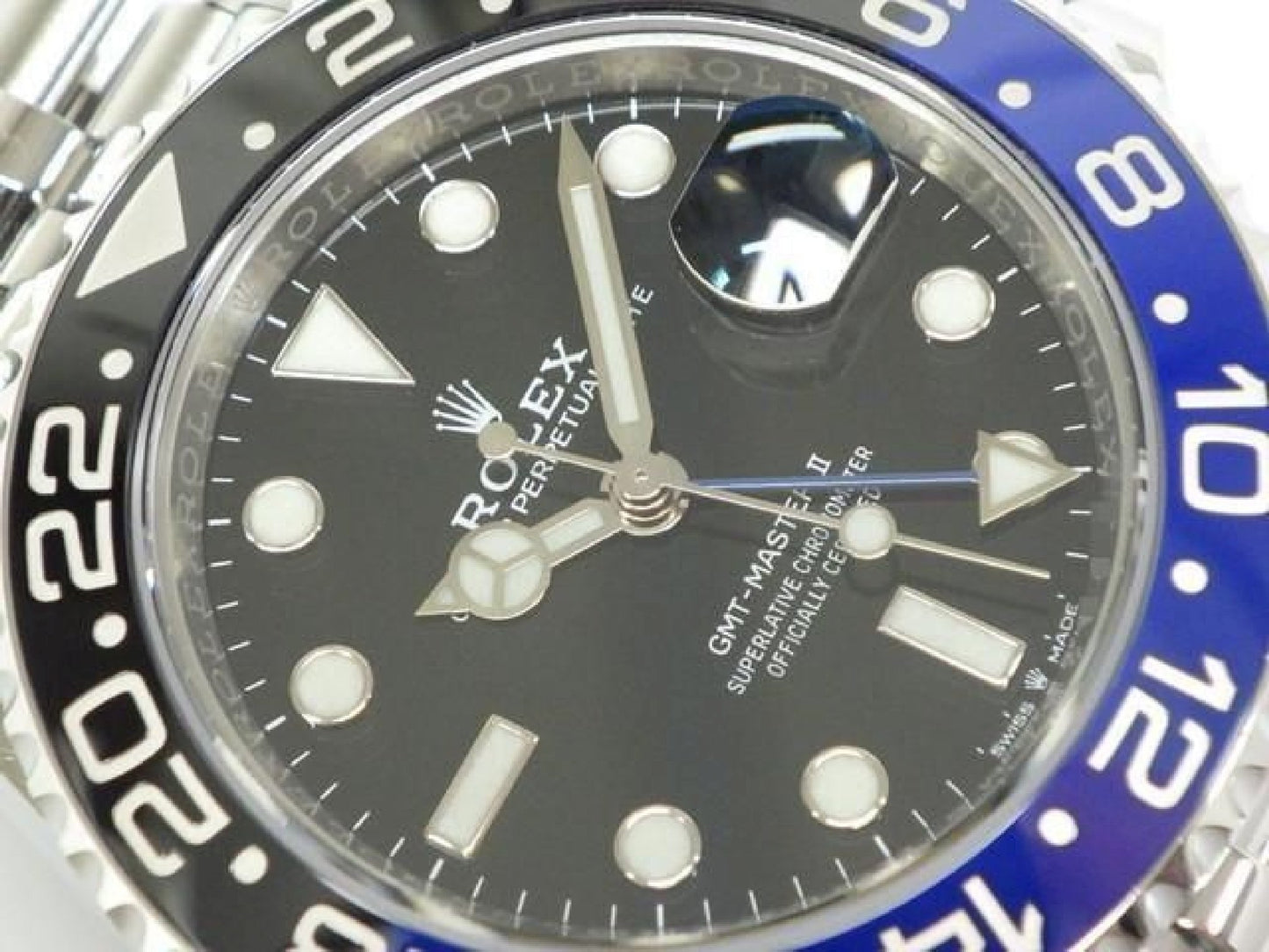 ROLEX GMT MasterII blauwe zwarte lunette Ref.126710BLNR Jubilee armband Heren 191797715 hannari-shop