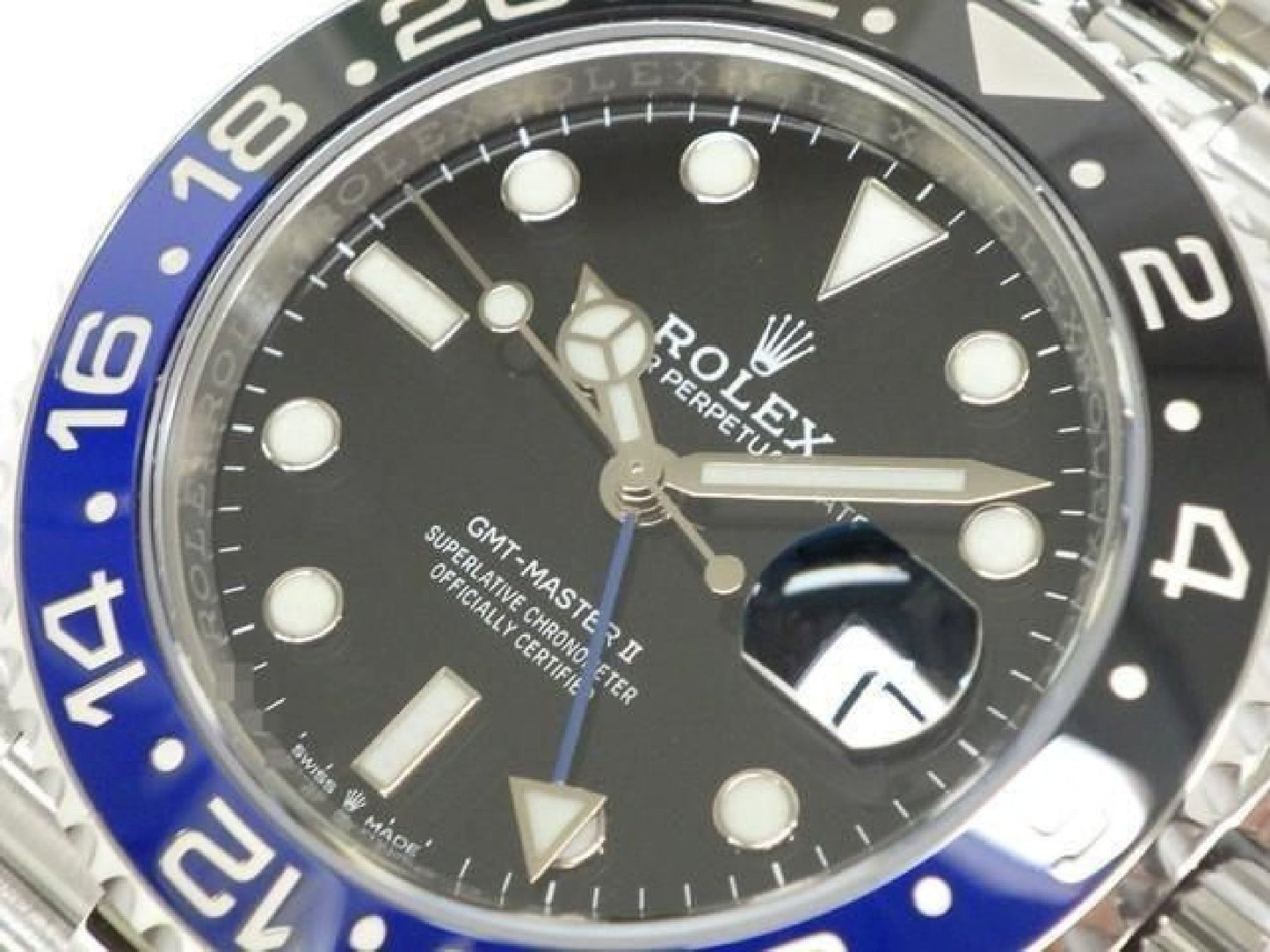 ROLEX GMT MasterII blauwe zwarte lunette Ref.126710BLNR Jubilee armband Heren 191797715 hannari-shop