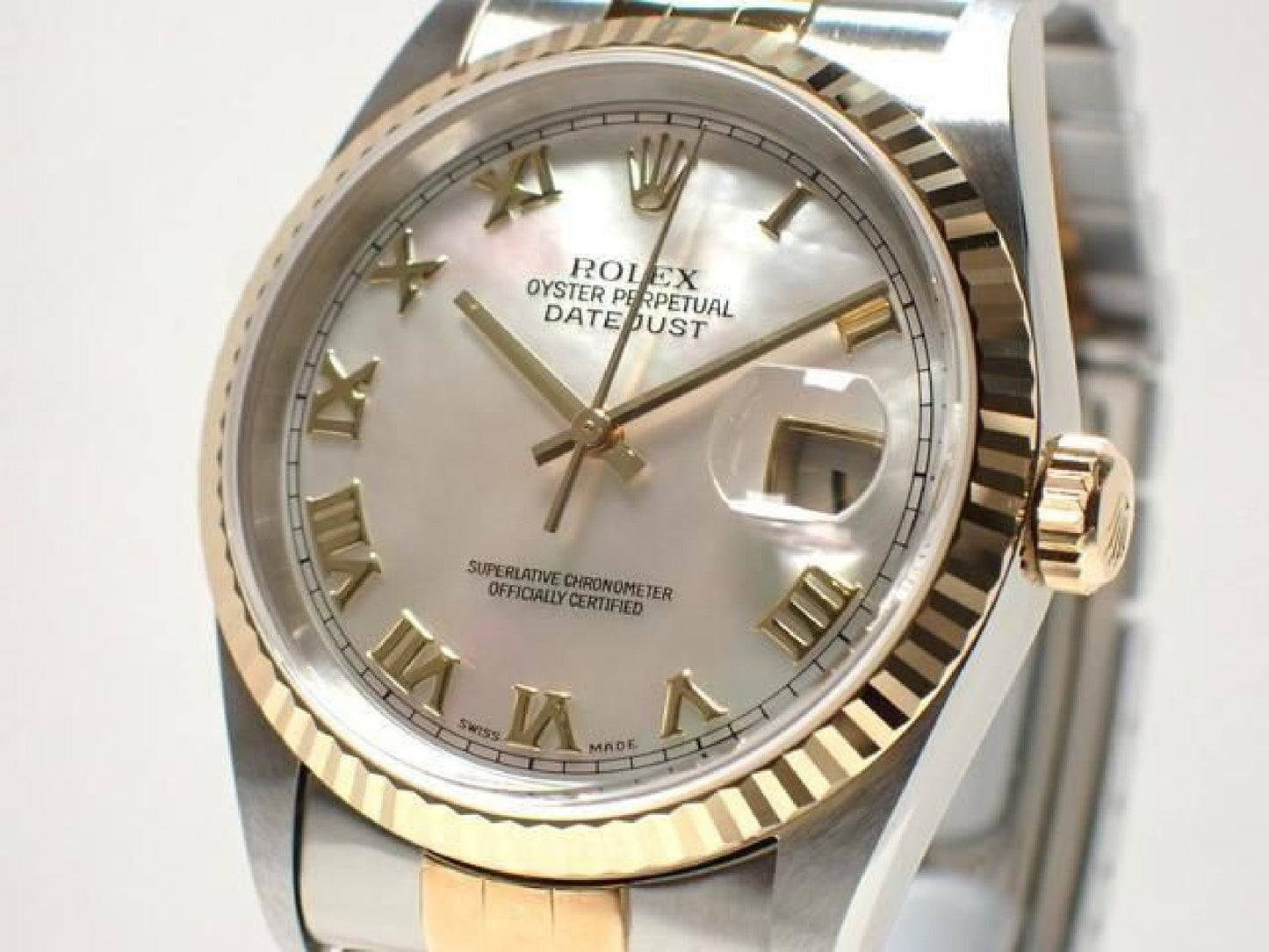 ROLEX Datejust combination 16233NR white Shell Roman Mens 191837489 hannari-shop