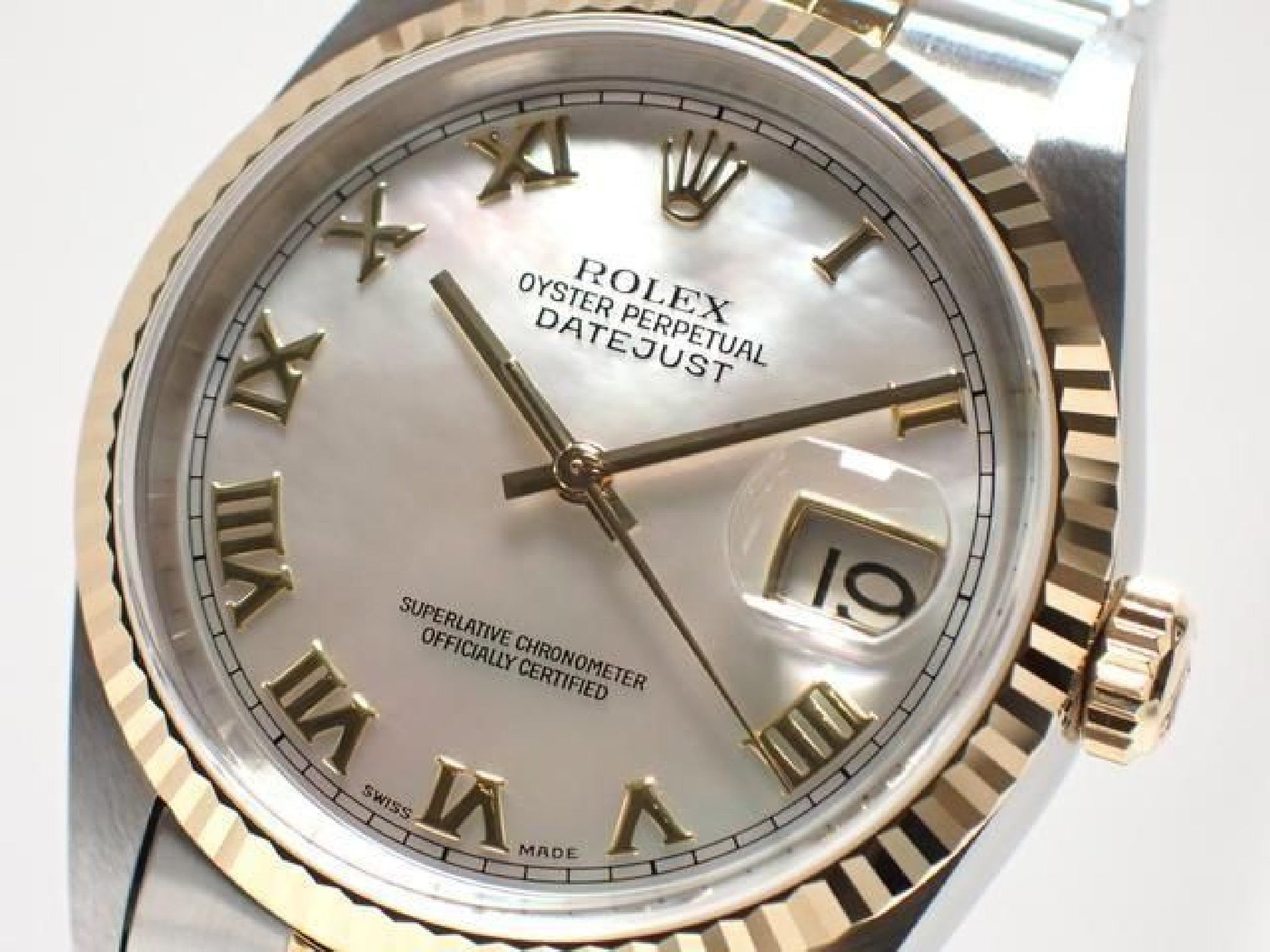 ROLEX Datejust combination 16233NR white Shell Roman Mens 191837489 hannari-shop