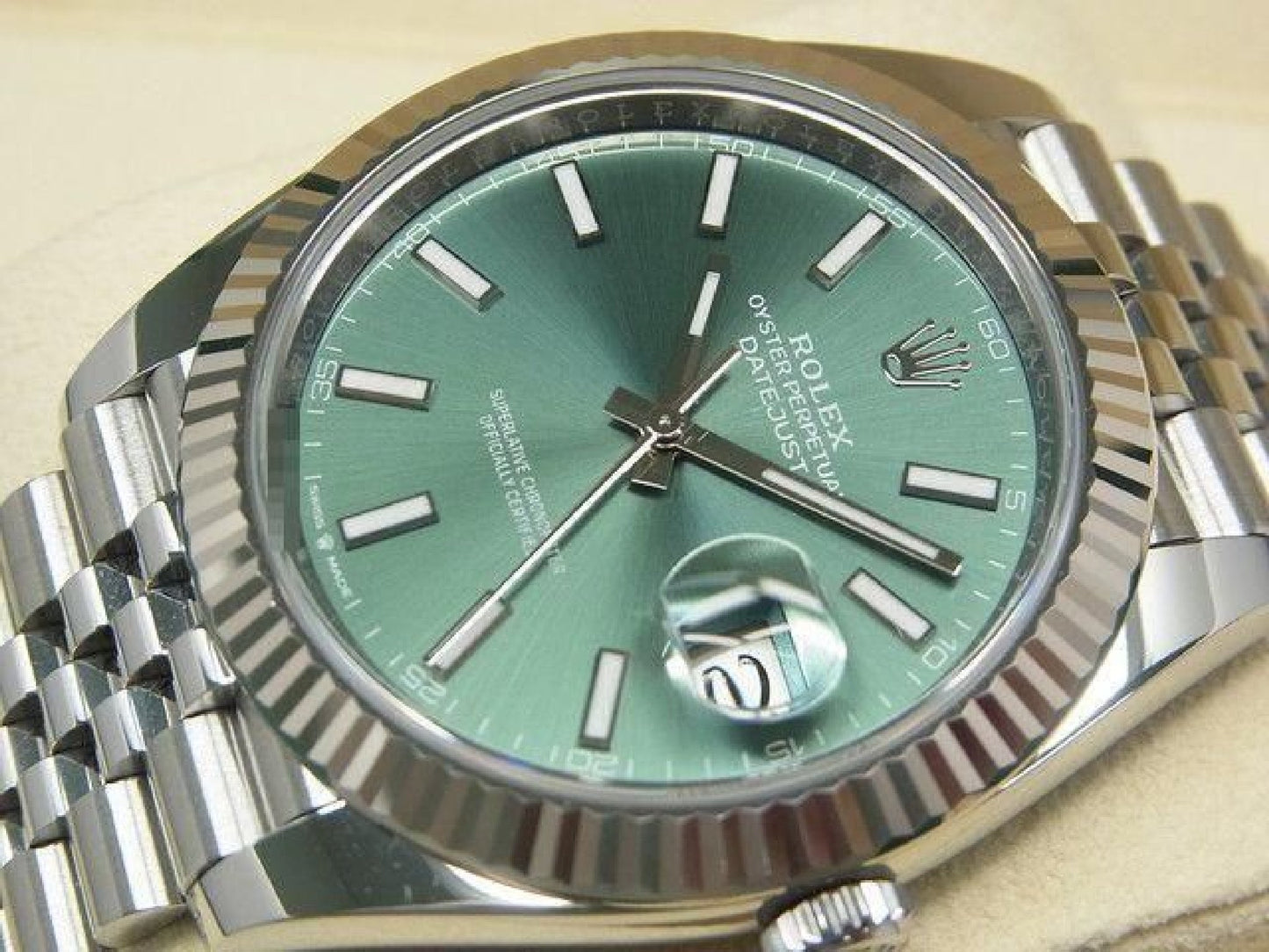 ROLEX Datejust 41 mint-green Dial 126334 Jubilee Bracelet Mens 191858255 hannari-shop