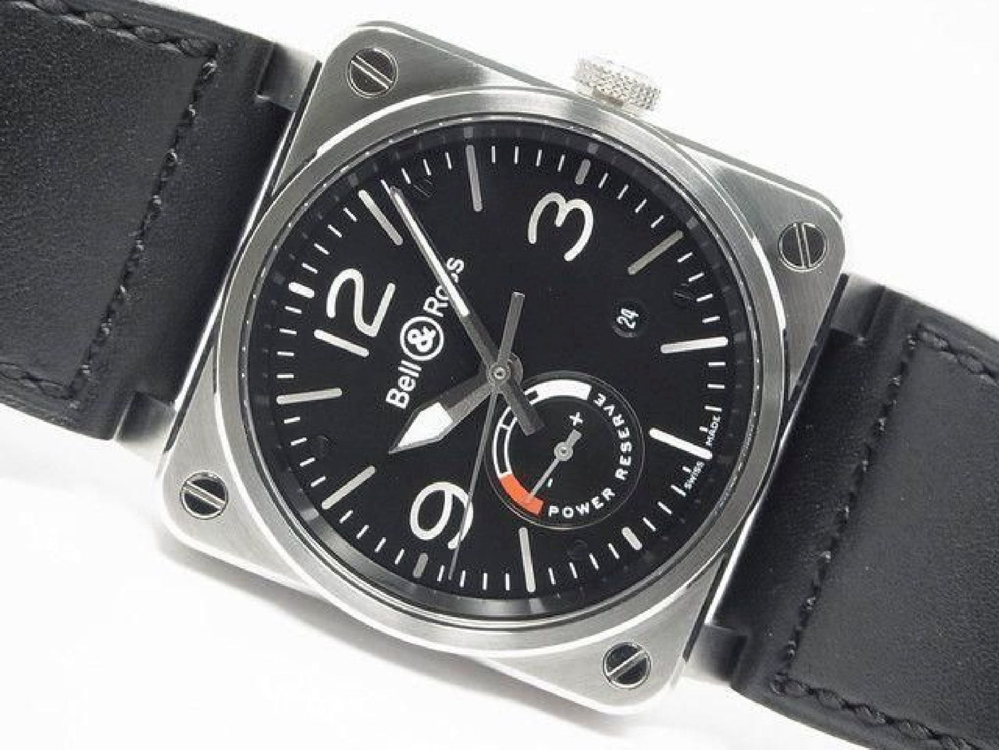 BELL & ROSS BR03-97 Reserve de Marche BR0397-BL-SI/SCA Authentieke goederen Heren 192234983 hannari-shop