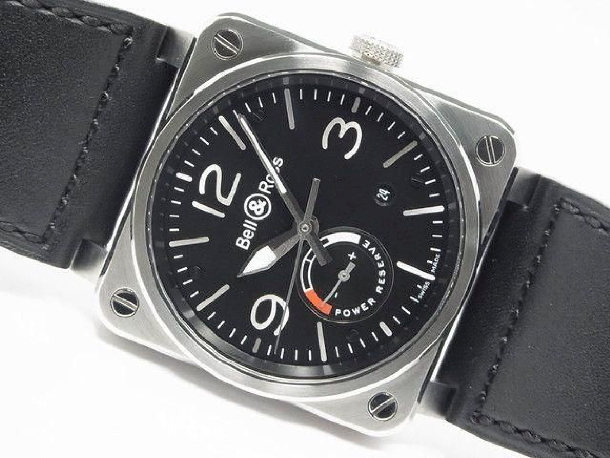 BELL & ROSS BR03-97 Reserve de Marche BR0397-BL-SI/SCA Authentieke goederen Heren 192234983 hannari-shop