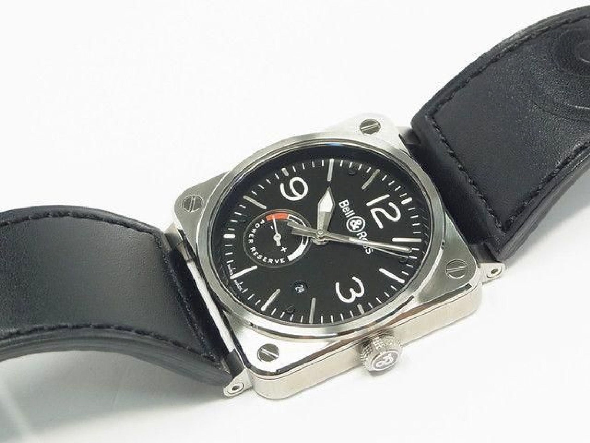 BELL & ROSS BR03-97 Reserve de Marche BR0397-BL-SI/SCA Authentieke goederen Heren 192234983 hannari-shop