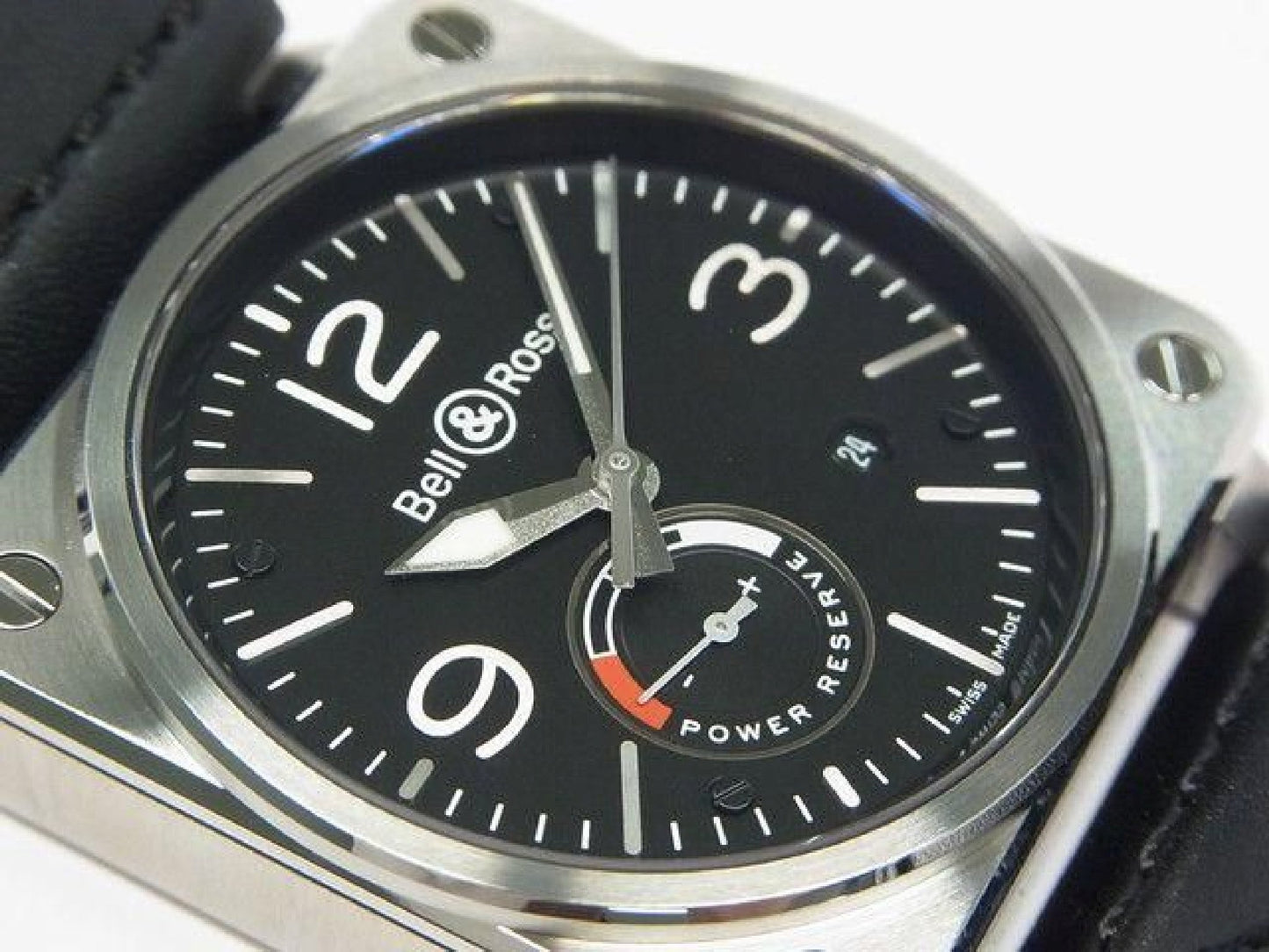 BELL & ROSS BR03-97 Reserve de Marche BR0397-BL-SI/SCA Authentieke goederen Heren 192234983 hannari-shop