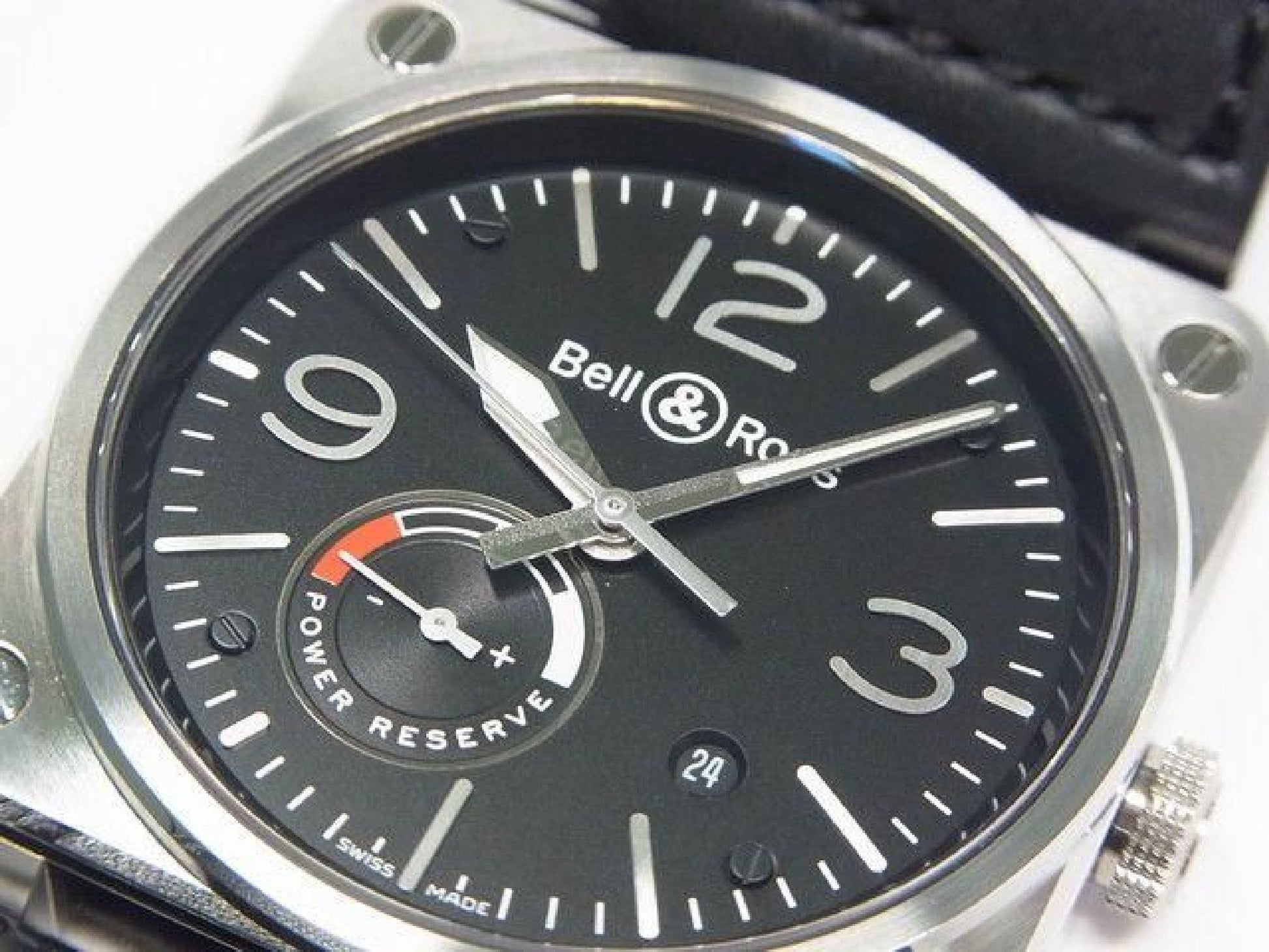 BELL & ROSS BR03-97 Reserve de Marche BR0397-BL-SI/SCA Authentieke goederen Heren 192234983 hannari-shop