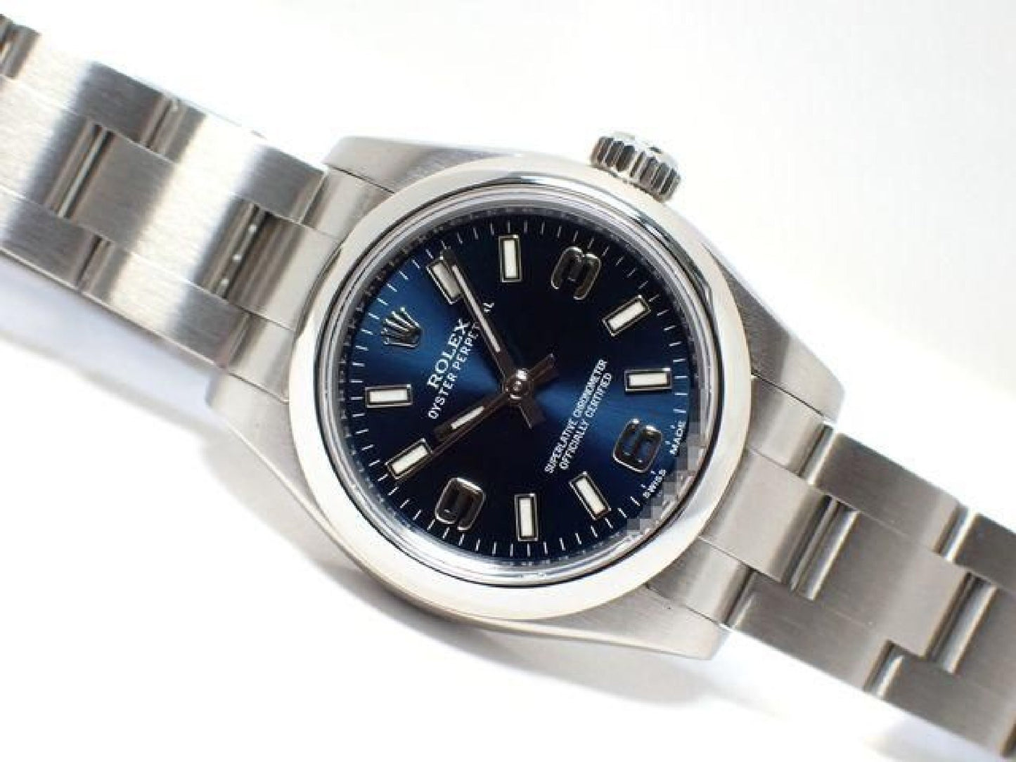 ROLEX Oyster PERPETUAL Blue Index Dial 3 6 9 176200 '16 Mens 192316903 hannari-shop