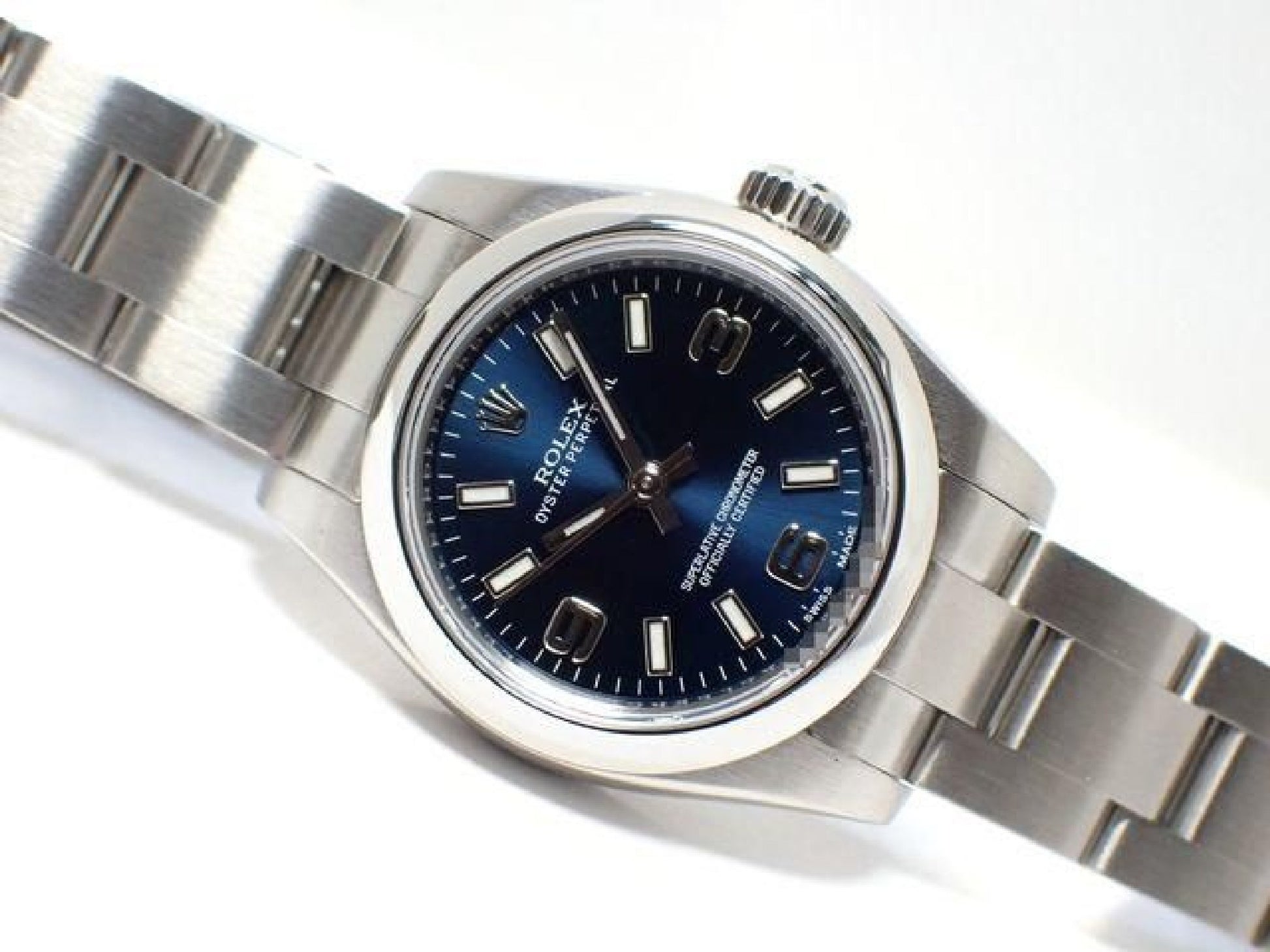 ROLEX Oyster PERPETUAL Blue Index Dial 3 6 9 176200 '16 Mens 192316903 hannari-shop
