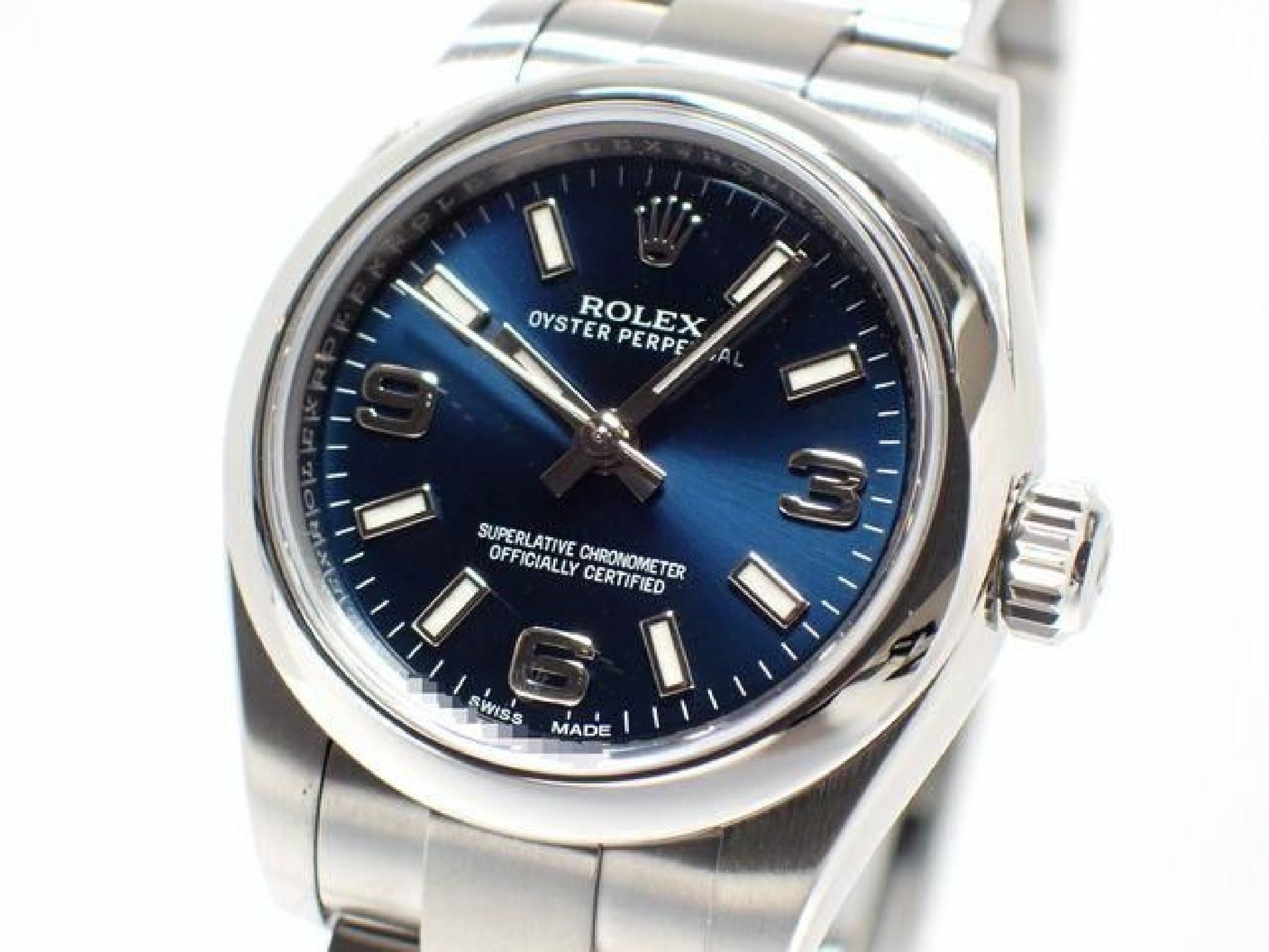 ROLEX Oyster PERPETUAL Blue Index Dial 3 6 9 176200 '16 Mens 192316903 hannari-shop