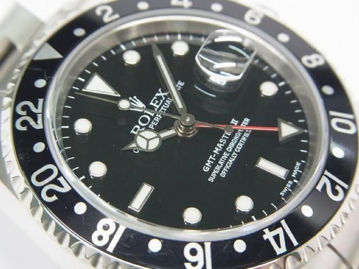 ROLEX GMT MasterII zwarte lunette 16710 P-serie Heren 192410766 hannari-shop