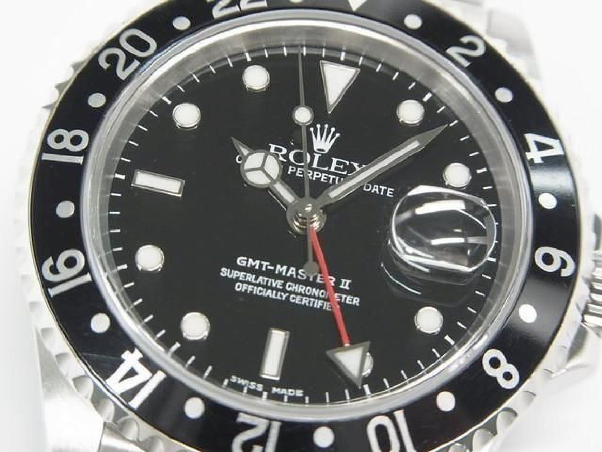 ROLEX GMT MasterII zwarte lunette 16710 P-serie Heren 192410766 hannari-shop