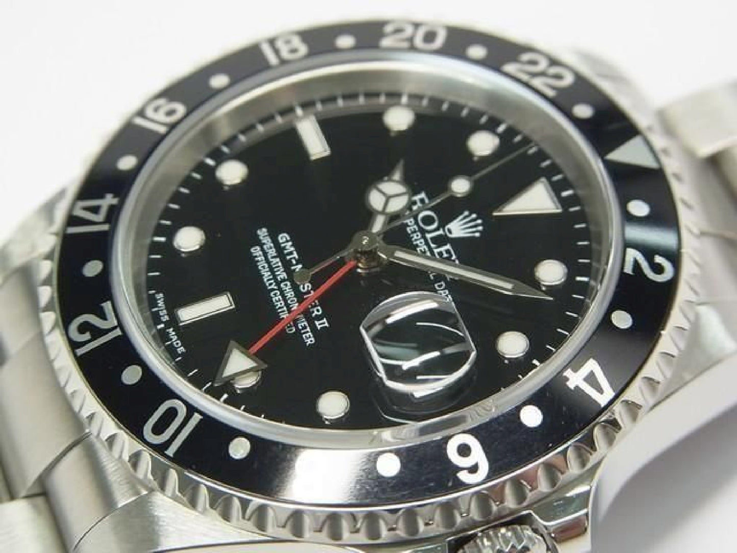 ROLEX GMT MasterII zwarte lunette 16710 P-serie Heren 192410766 hannari-shop