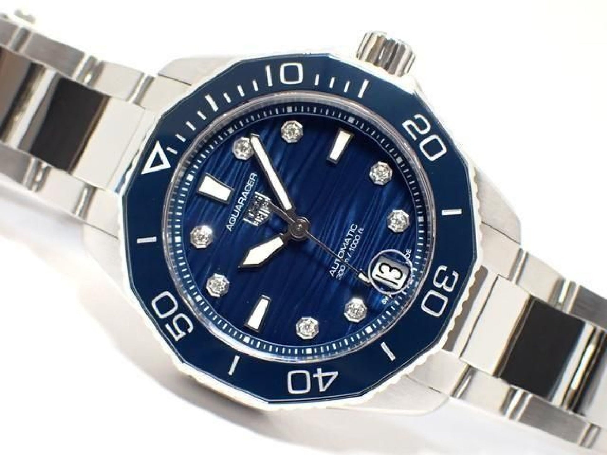 TAG HEUER Aquaracer Professional300 blue 8P diamond Genuine goods Mens 192443505 hannari-shop