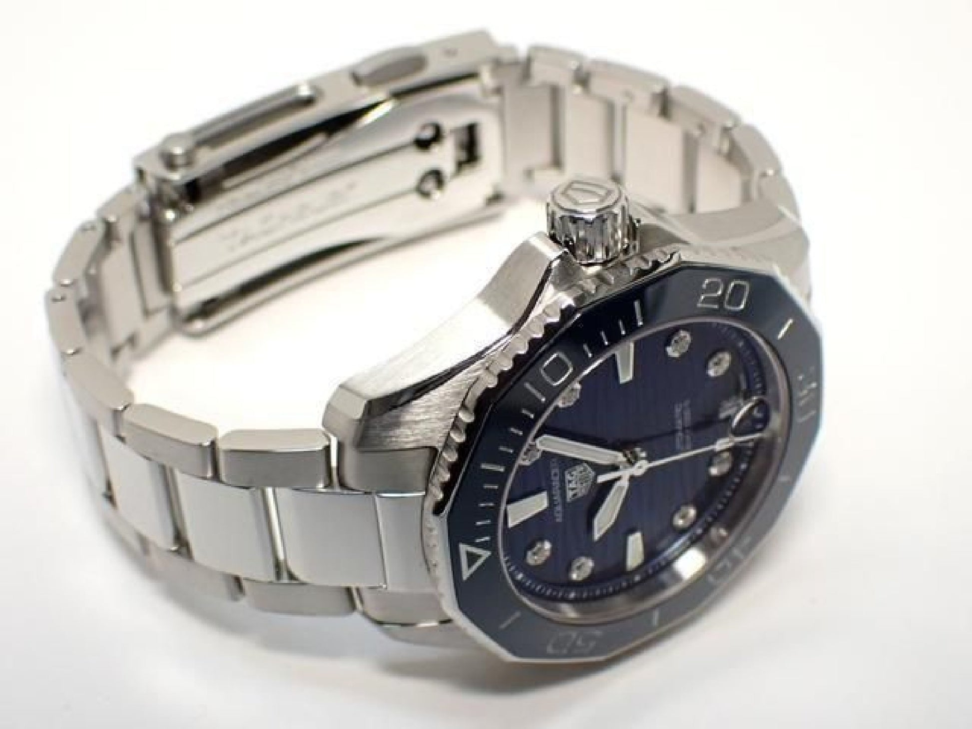 TAG HEUER Aquaracer Professional300 blue 8P diamond Genuine goods Mens 192443505 hannari-shop