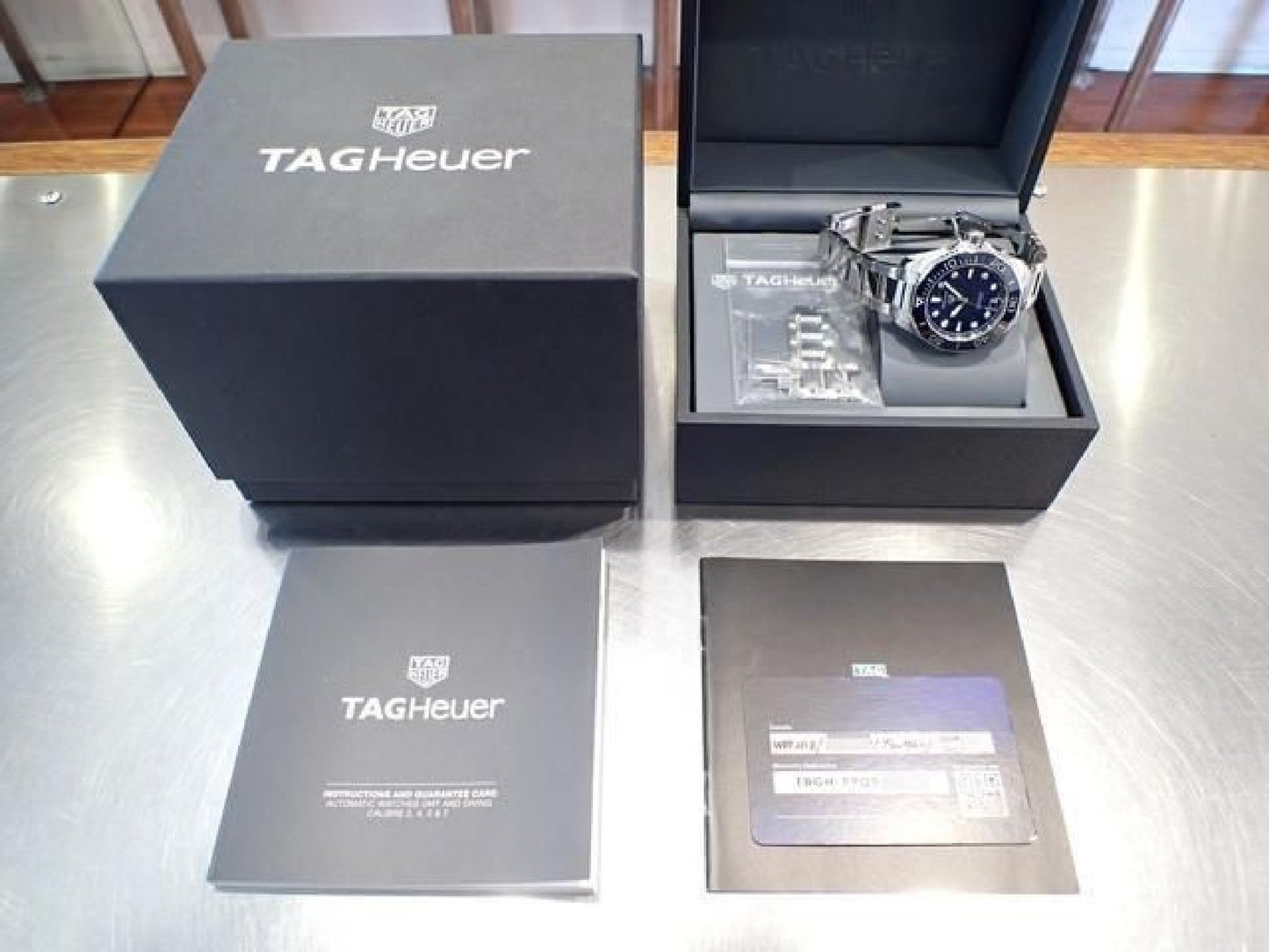 TAG HEUER Aquaracer Professional300 blue 8P diamond Genuine goods Mens 192443505 hannari-shop