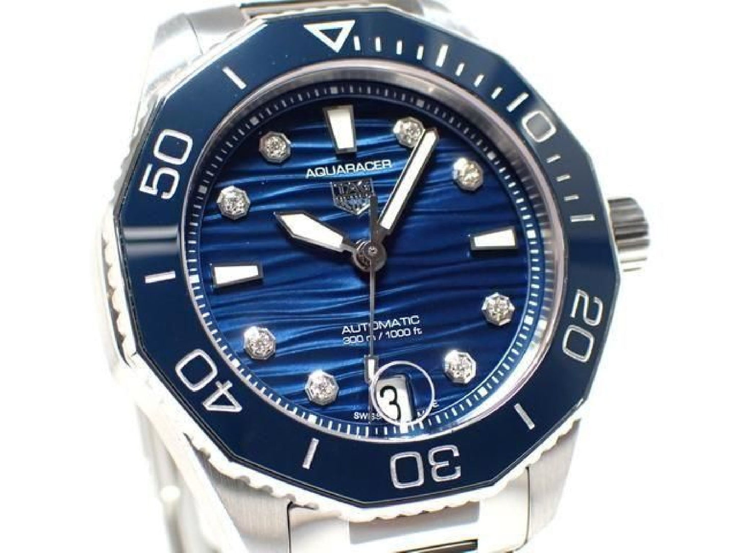 TAG HEUER Aquaracer Professional300 blue 8P diamond Genuine goods Mens 192443505 hannari-shop