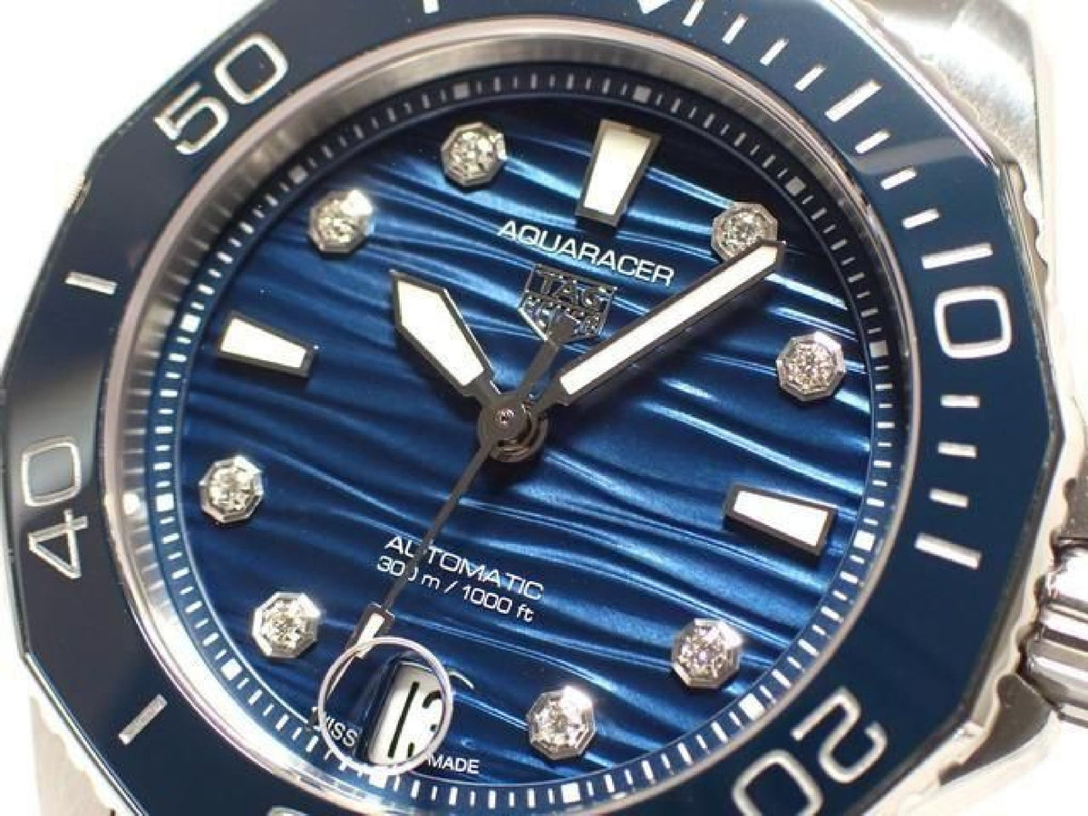 TAG HEUER Aquaracer Professional300 blue 8P diamond Genuine goods Mens 192443505 hannari-shop