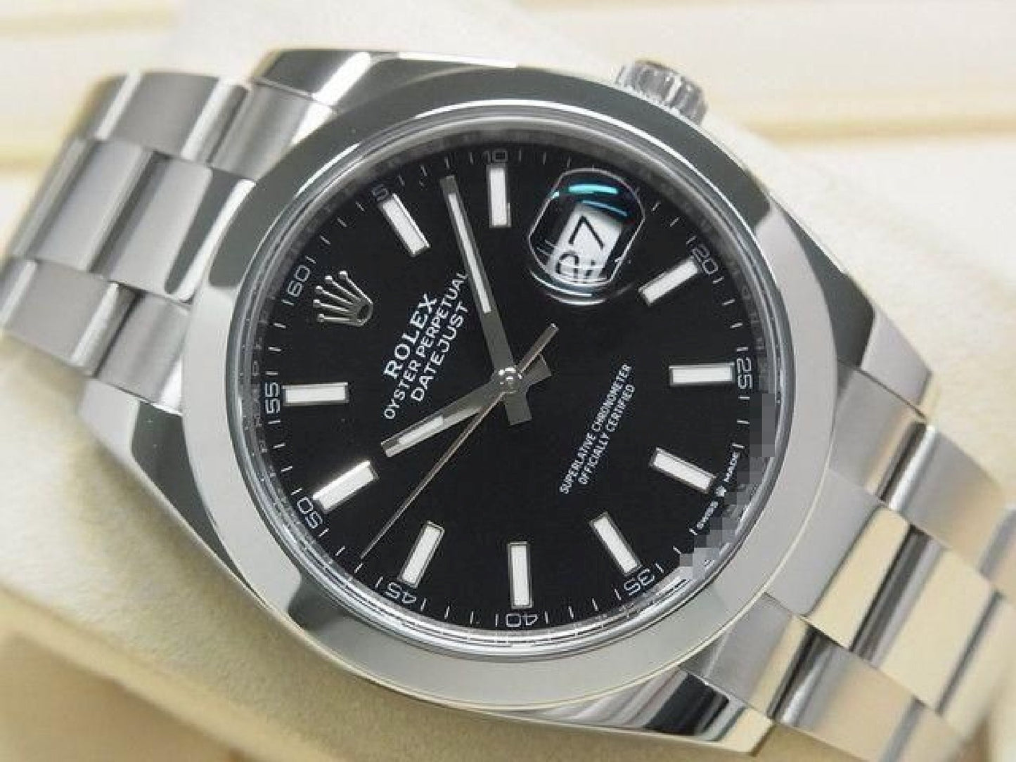 ROLEX Datejust 41 nero lucido 126300 Bracciale Oyster Uomo 192524486 hannari-shop