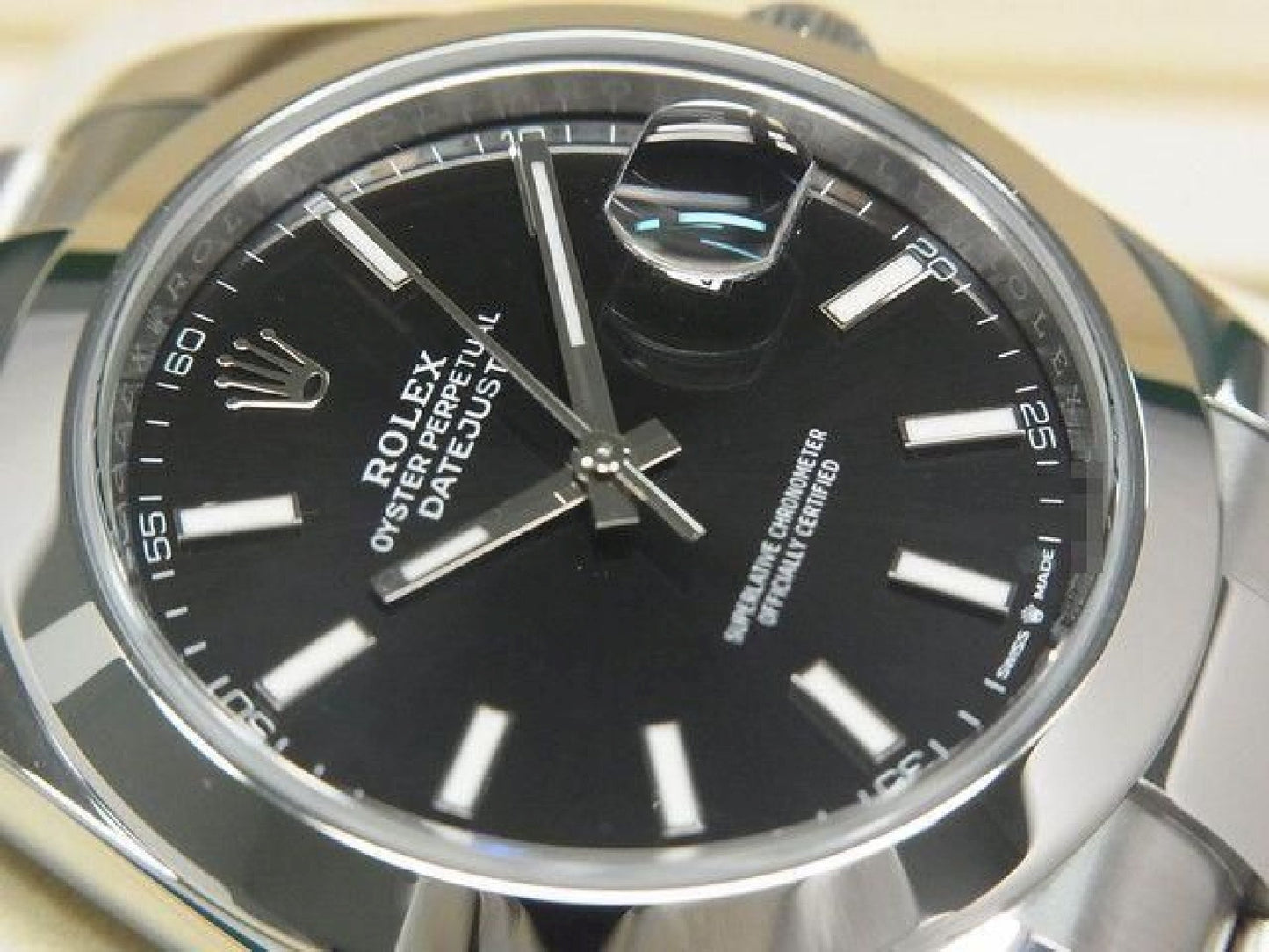ROLEX Datejust 41 nero lucido 126300 Bracciale Oyster Uomo 192524486 hannari-shop