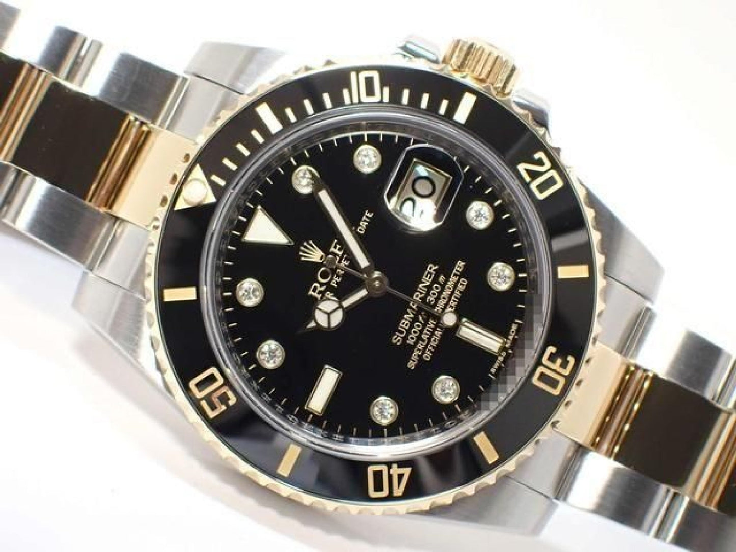 ROLEX Submariner date combinaison acier inoxydable x or jaune avec diamants noirs 8P 116613GLN '12 Homme 192618156 hannari-shop