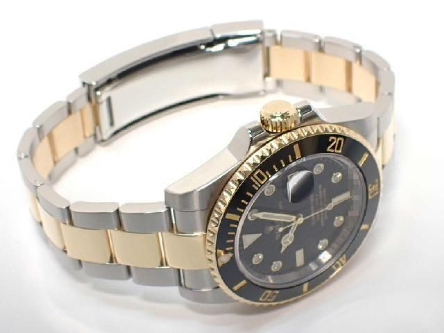 ROLEX Submariner date combinaison acier inoxydable x or jaune avec diamants noirs 8P 116613GLN '12 Homme 192618156 hannari-shop