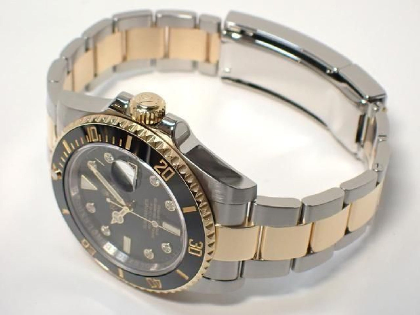 ROLEX Submariner date combinaison acier inoxydable x or jaune avec diamants noirs 8P 116613GLN '12 Homme 192618156 hannari-shop