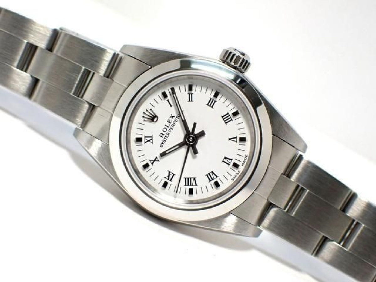 ROLEX Oyster PERPETUAL white Print Roman 76080 K series '02 Mens 192786827 hannari-shop