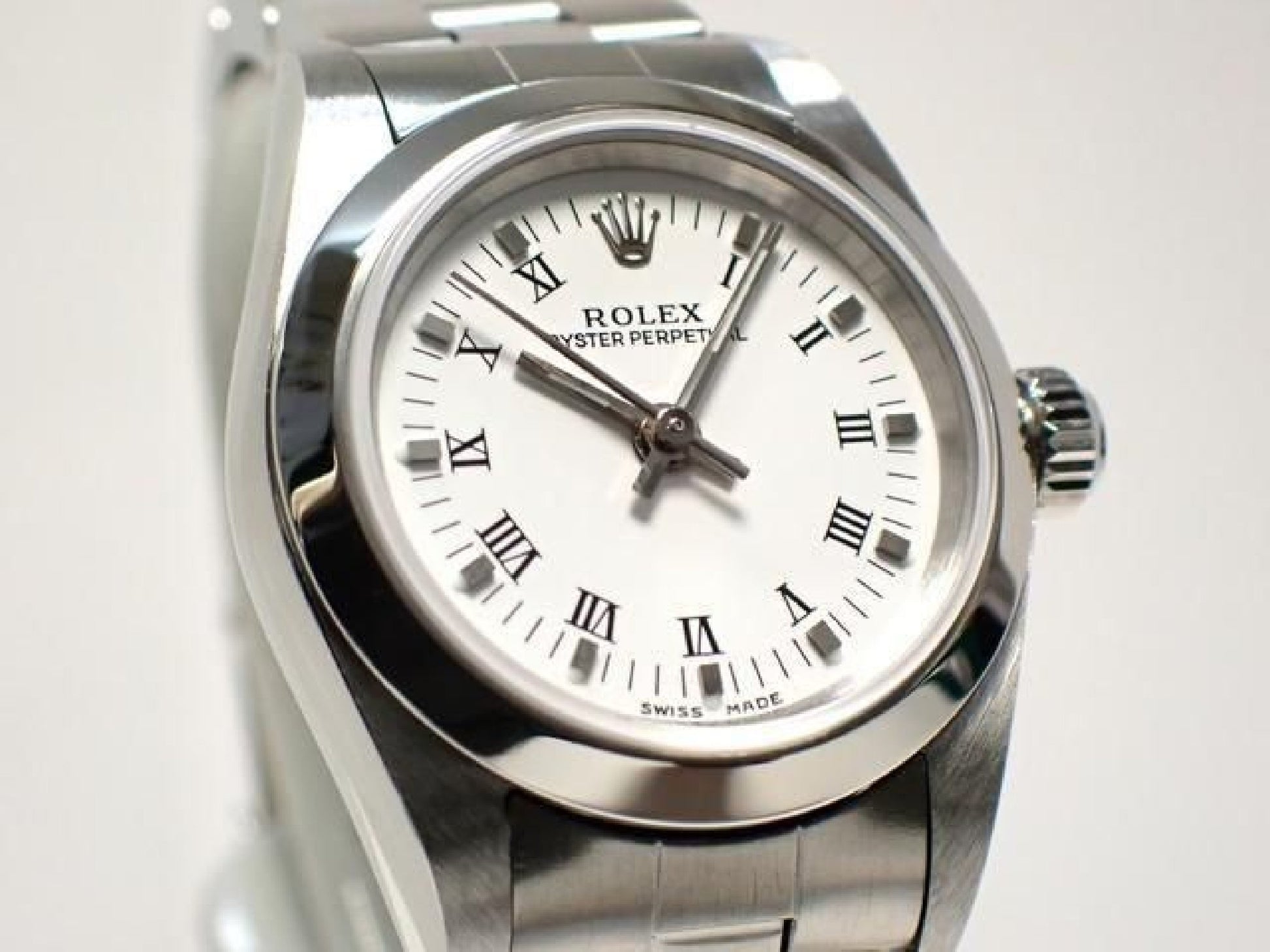 ROLEX Oyster PERPETUAL white Print Roman 76080 K series '02 Mens 192786827 hannari-shop