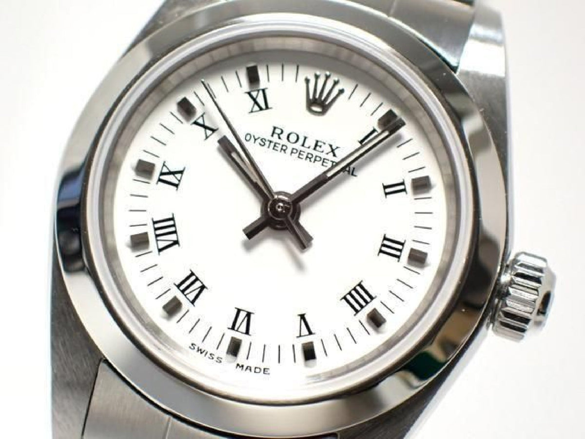 ROLEX Oyster PERPETUAL white Print Roman 76080 K series '02 Mens 192786827 hannari-shop