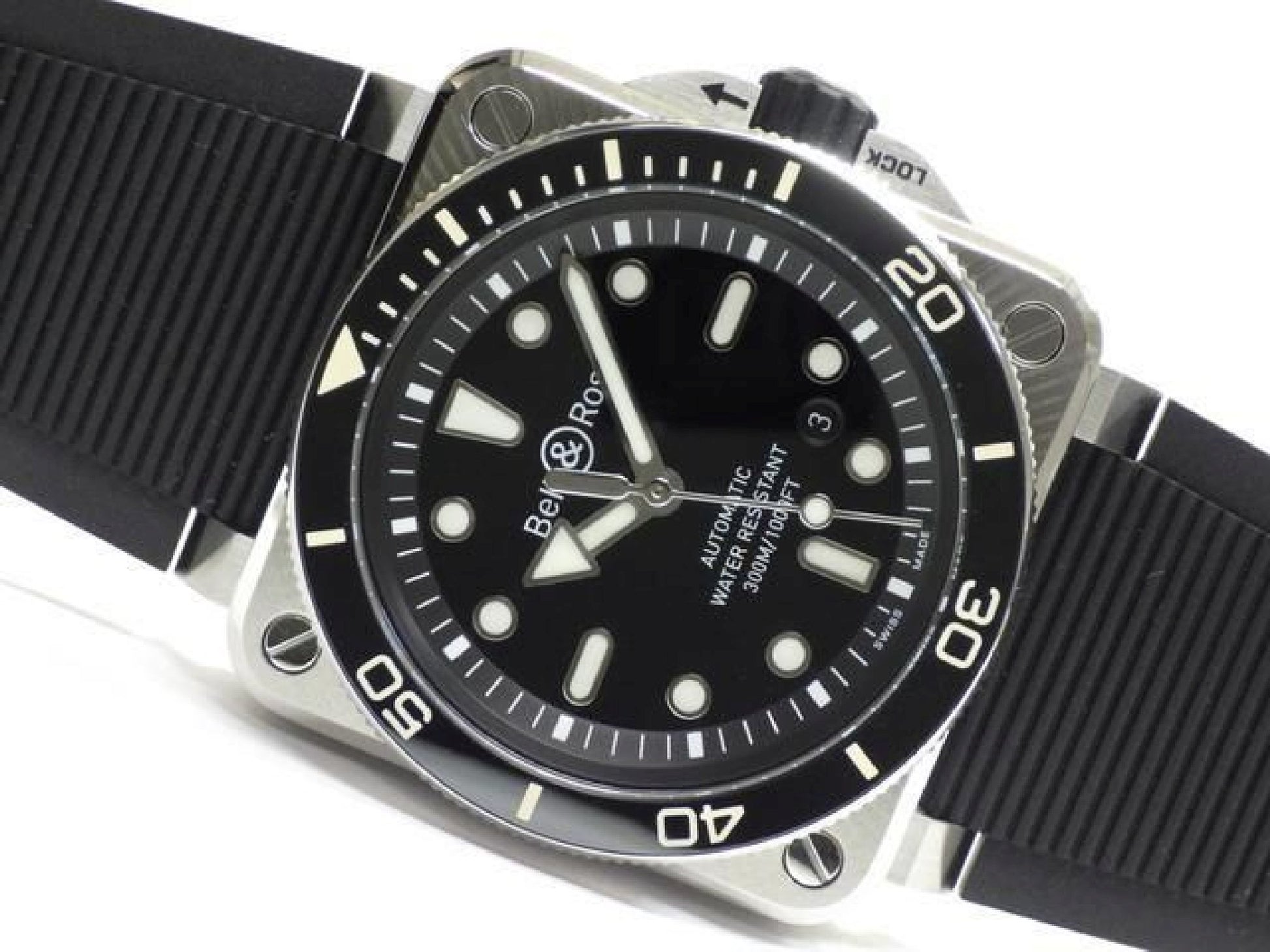 BELL & ROSS BR03 DIVER acier noir 42 MM BR03A-D-BL-ST/SRB Homme 192874791 hannari-shop