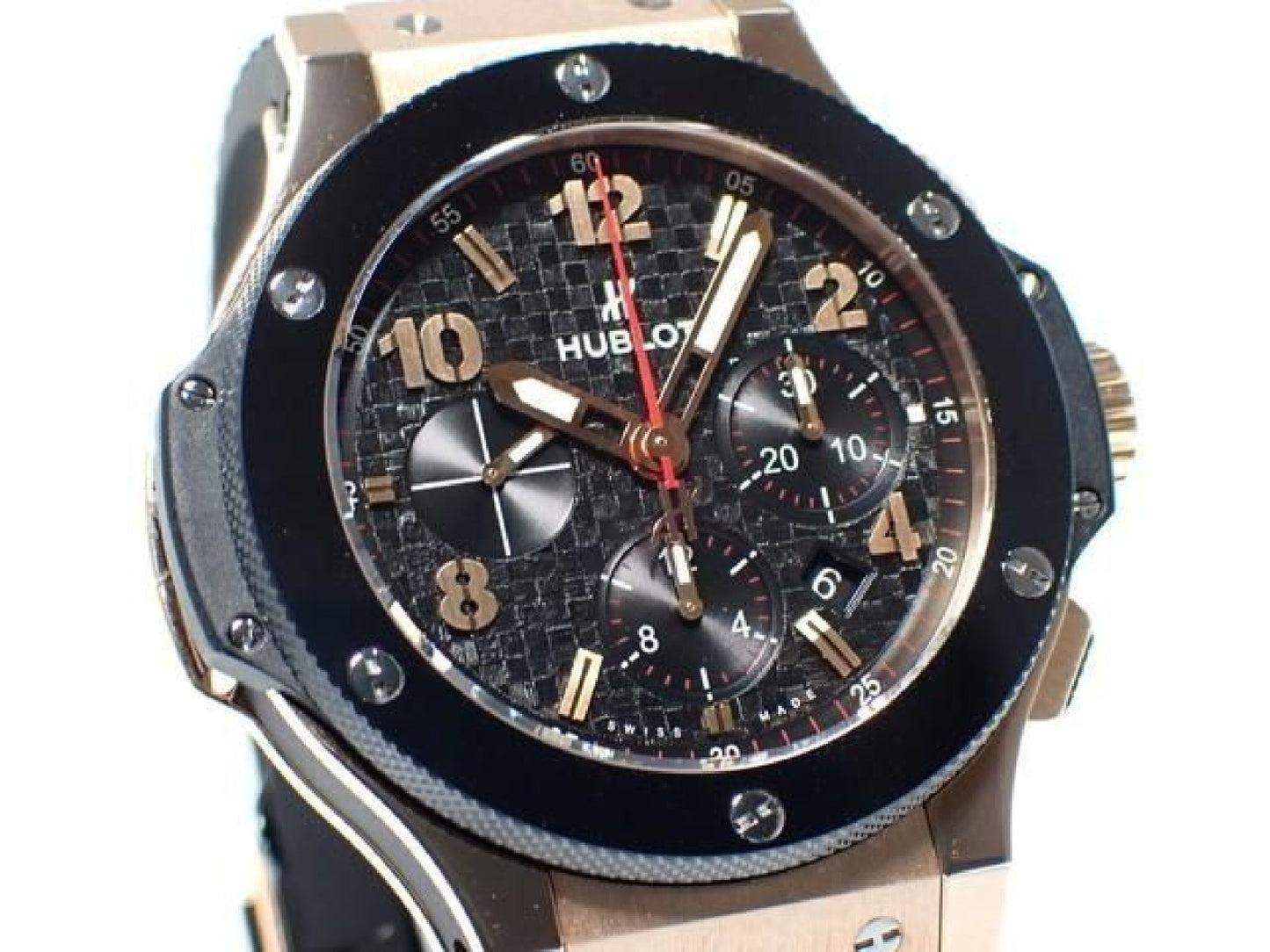 HUBLOT Big Bang guldkeramik 18K rødguld 301.PB.131.RX Ægte vare '22 herremodel 192980209 hannari-shop