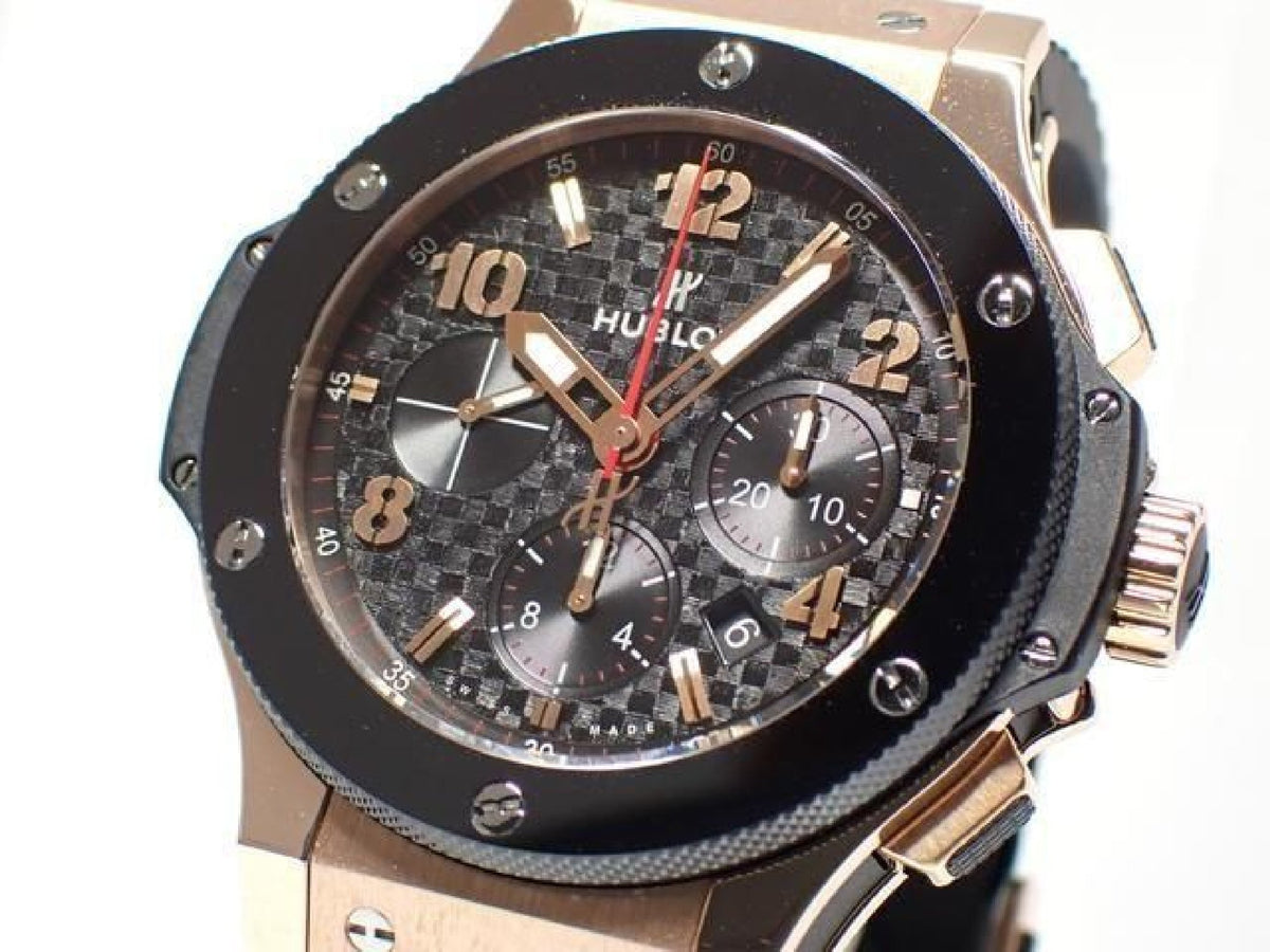 HUBLOT Big Bang guldkeramik 18K rødguld 301.PB.131.RX Ægte vare '22 herremodel 192980209 hannari-shop