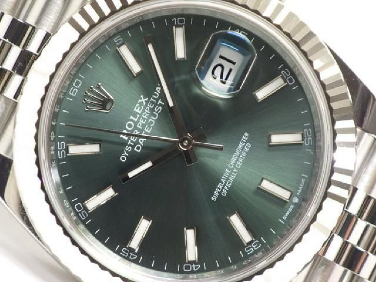 ROLEX Datejust 41 mintgrøn Jubilee-armbånd Ref.126334 Herre 192987931 hannari-shop