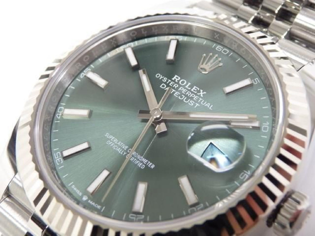 ROLEX Datejust 41 mintgrøn Jubilee-armbånd Ref.126334 Herre 192987931 hannari-shop