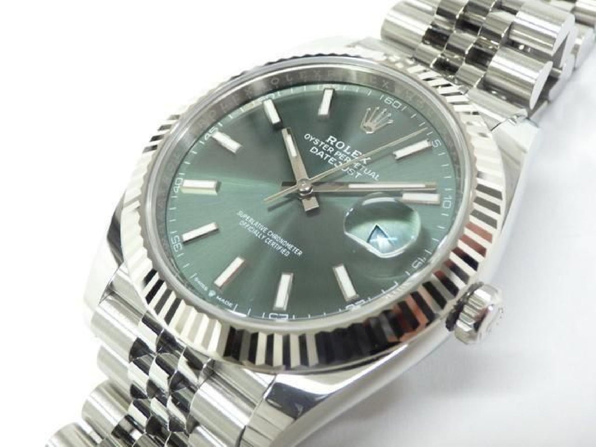 ROLEX Datejust 41 mintgrøn Jubilee-armbånd Ref.126334 Herre 192987931 hannari-shop