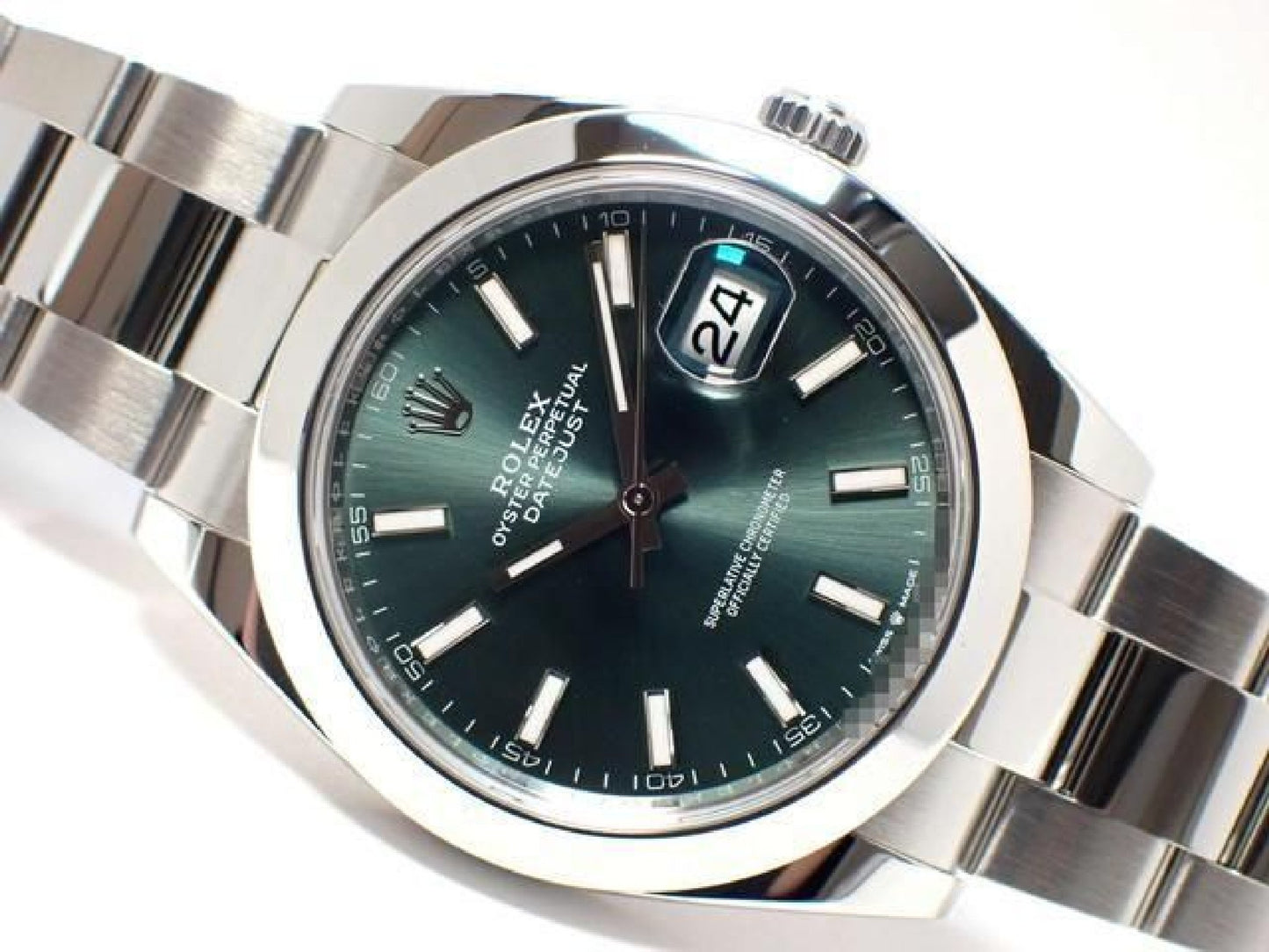 ROLEX Datejust 41 bracelet Oyster vert menthe 126300 '24 Homme 193108026 hannari-shop