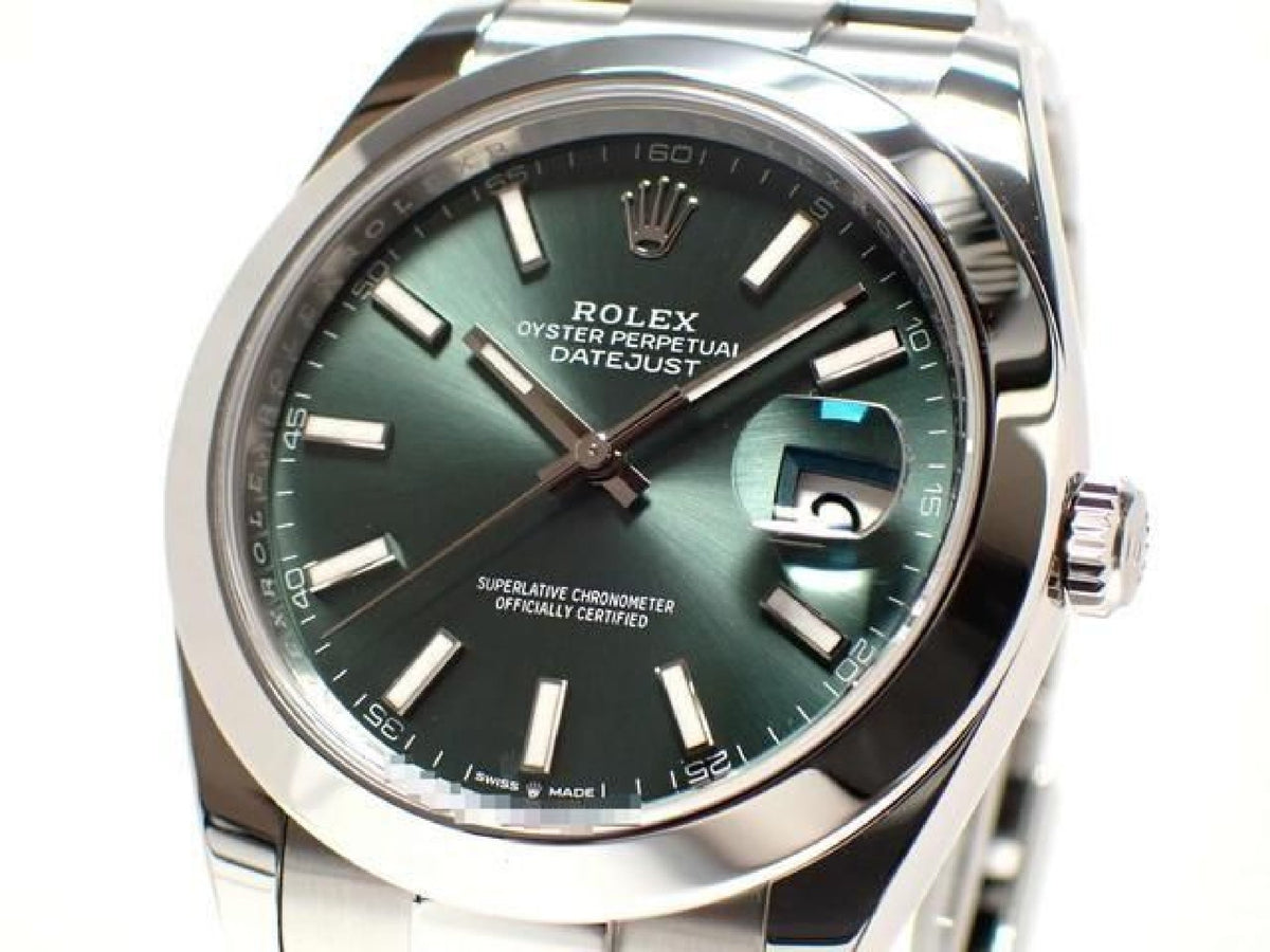 ROLEX Datejust 41 bracelet Oyster vert menthe 126300 '24 Homme 193108026 hannari-shop