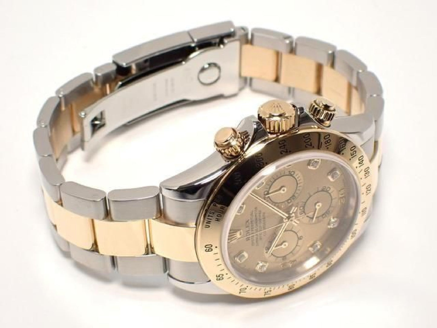ROLEX Daytona SS &18KYG 8P diamond Ref.116523G Y series '03 Mens 193128735 hannari-shop