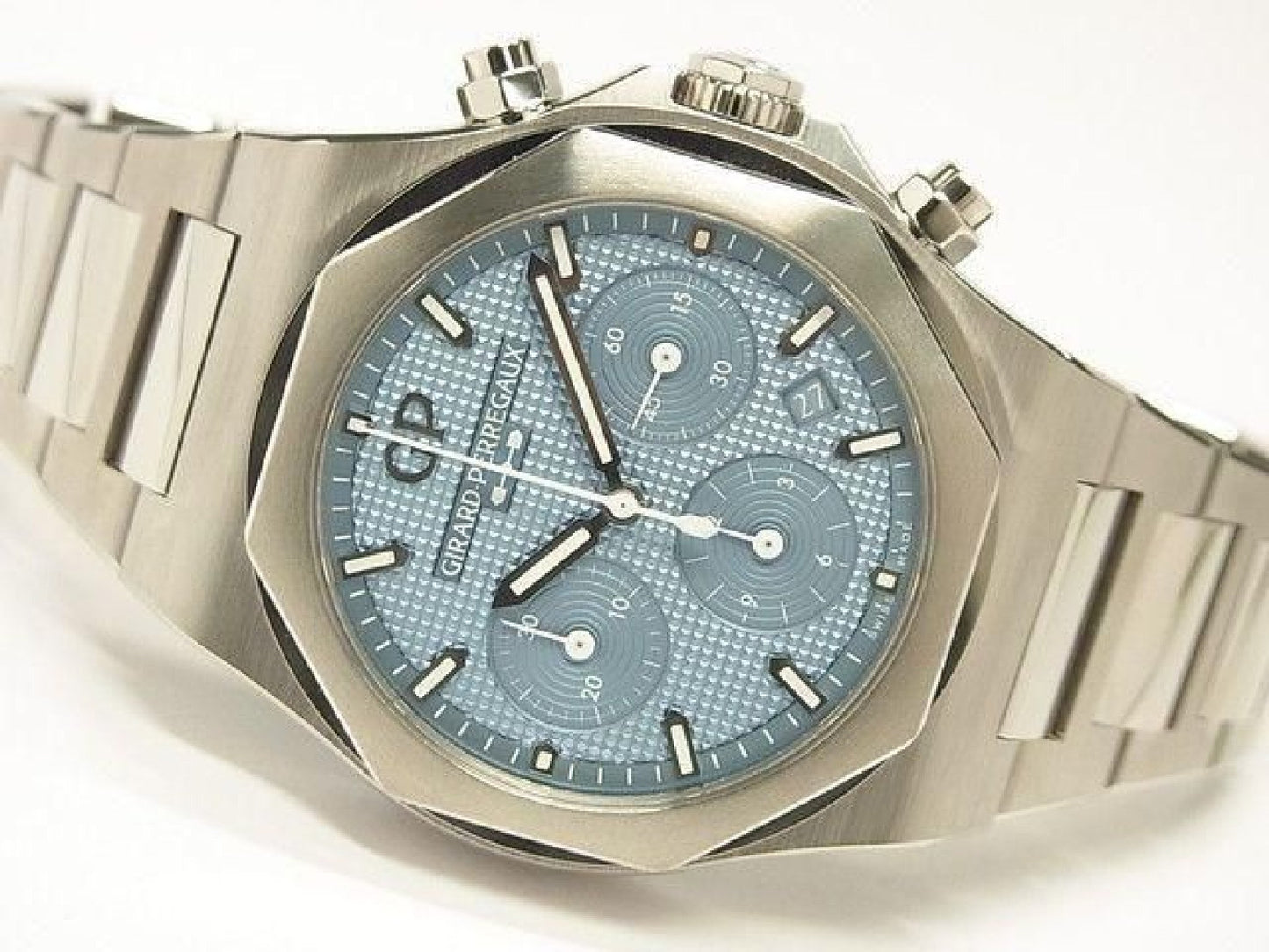 GIRARD PERREGAUX Laureato Chronograph 42 MM isblå world180 Lot Limited Herre 193178415 hannari-shop