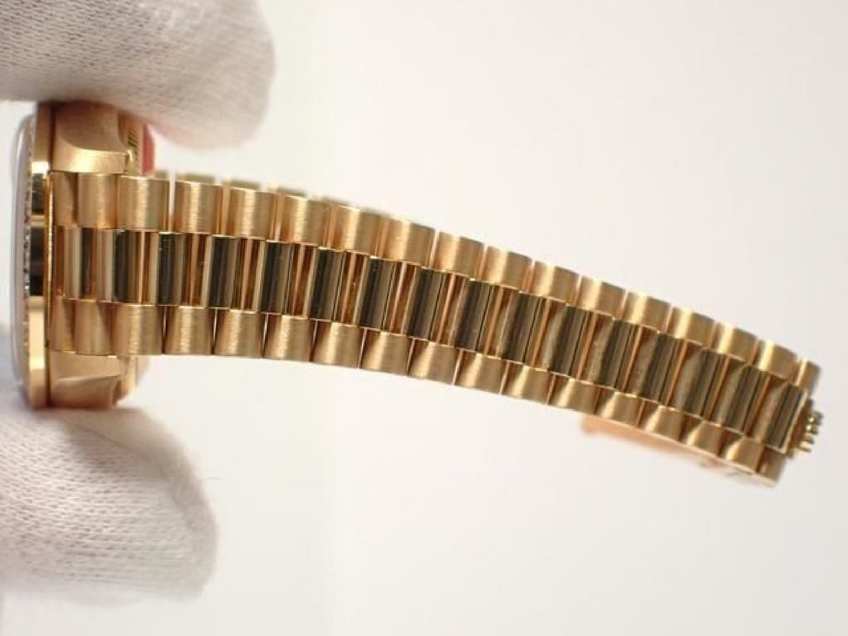 ROLEX Datejust champagne 10P diamantkrans diamant 18KYG President-armbånd A-serie herre 193199743 hannari-shop