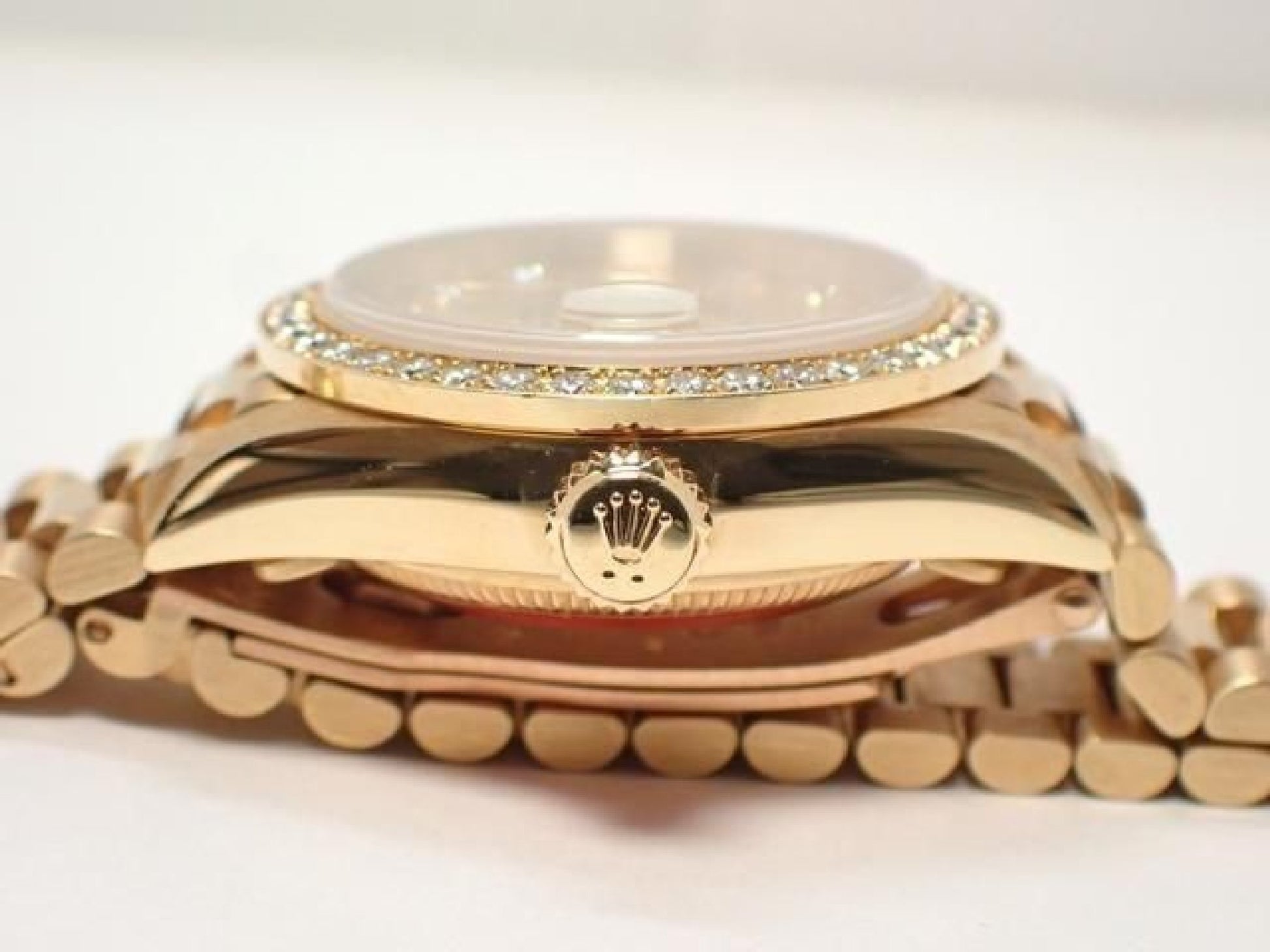 ROLEX Datejust champagne 10P diamantkrans diamant 18KYG President-armbånd A-serie herre 193199743 hannari-shop