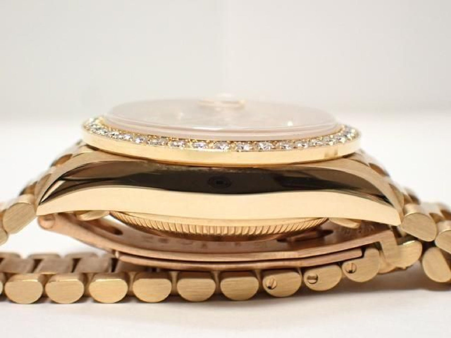ROLEX Datejust champagne 10P diamantkrans diamant 18KYG President-armbånd A-serie herre 193199743 hannari-shop