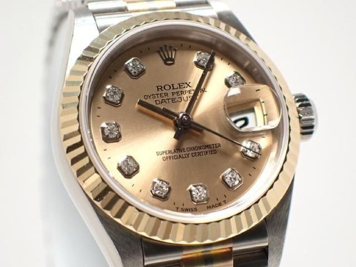 ROLEX Datejust Tridor 18KWG/ President-armbånd champagne urskive 10P diamantindeks '98 herre 193284152 hannari-shop