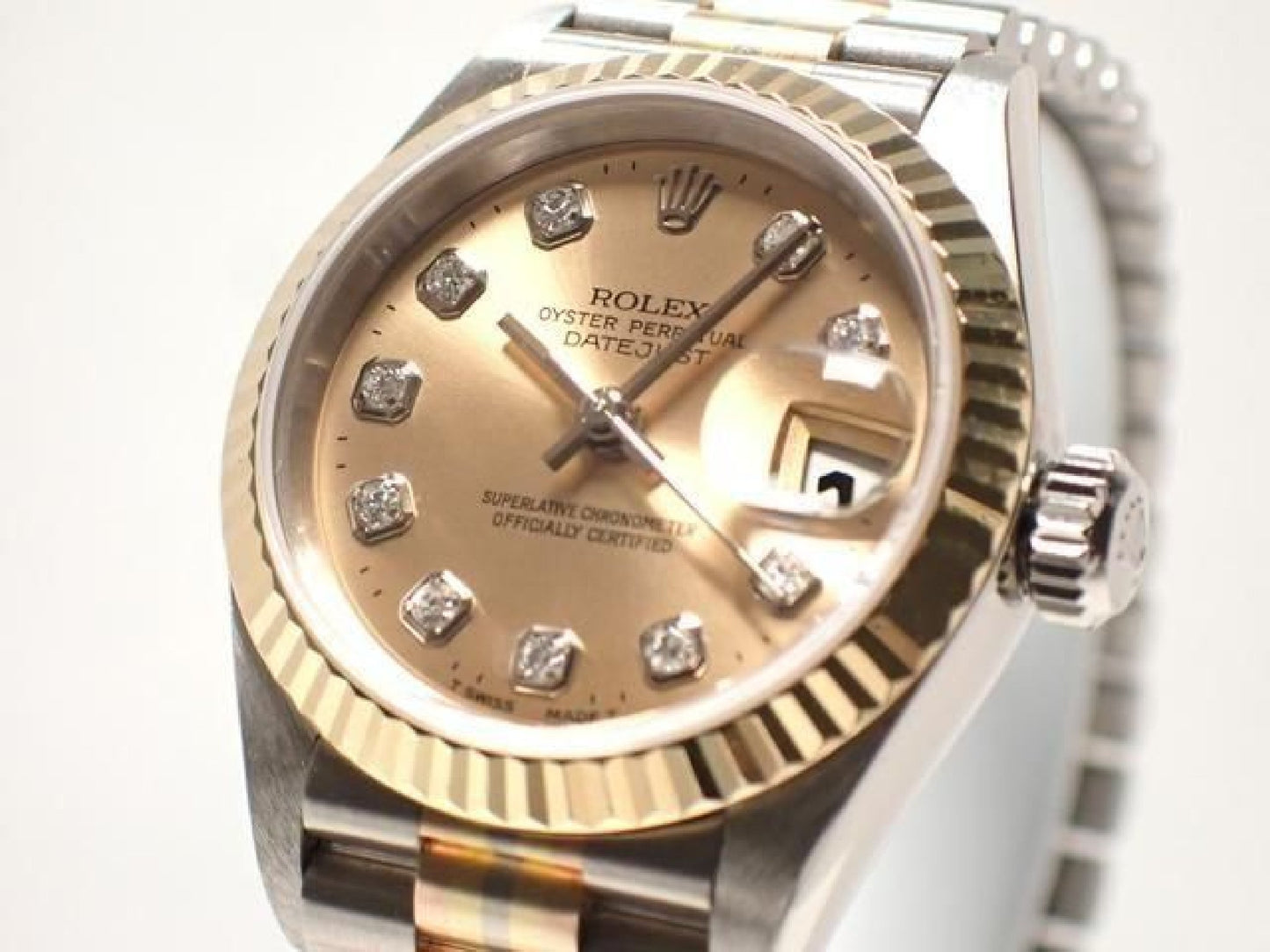 ROLEX Datejust Tridor 18KWG/ President-armbånd champagne urskive 10P diamantindeks '98 herre 193284152 hannari-shop