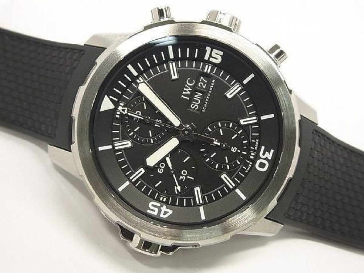 IWC Aquatimer Chronograph zwarte IW376803 authentieke armband heren 193350077 hannari-shop