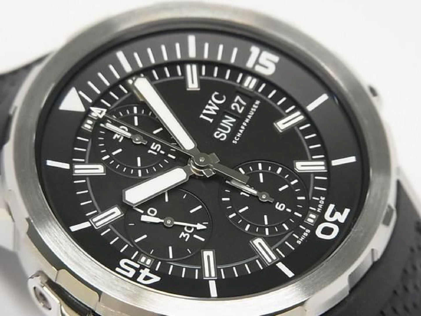 IWC Aquatimer Chronograph zwarte IW376803 authentieke armband heren 193350077 hannari-shop