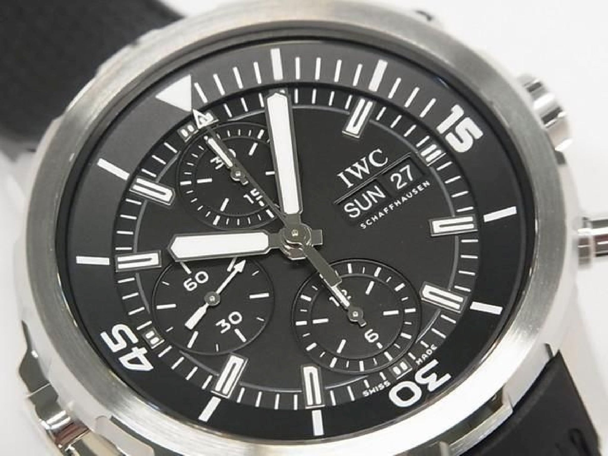 IWC Aquatimer Chronograph zwarte IW376803 authentieke armband heren 193350077 hannari-shop